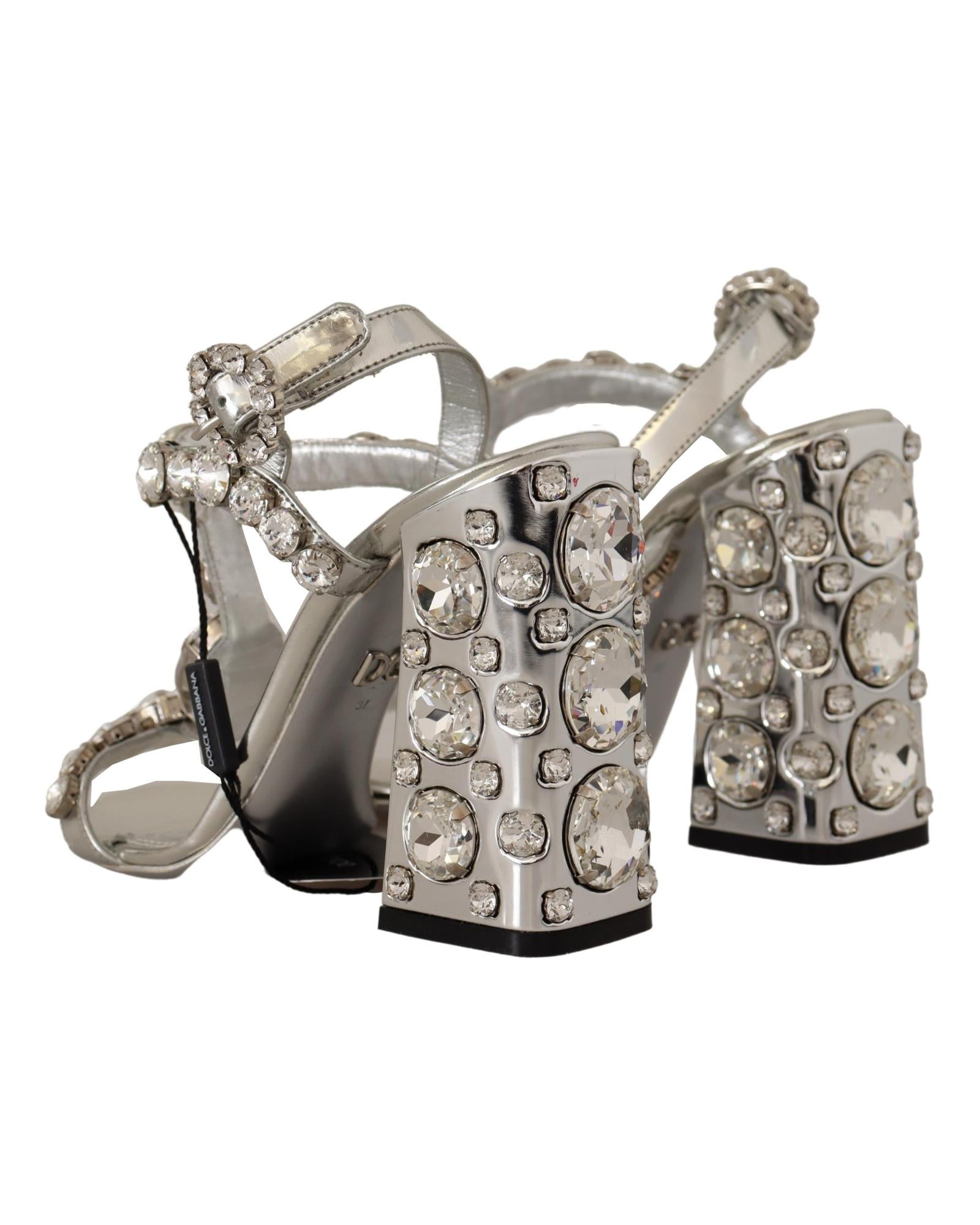 Dolce & Gabbana  Crystal Embellished Leather Heels