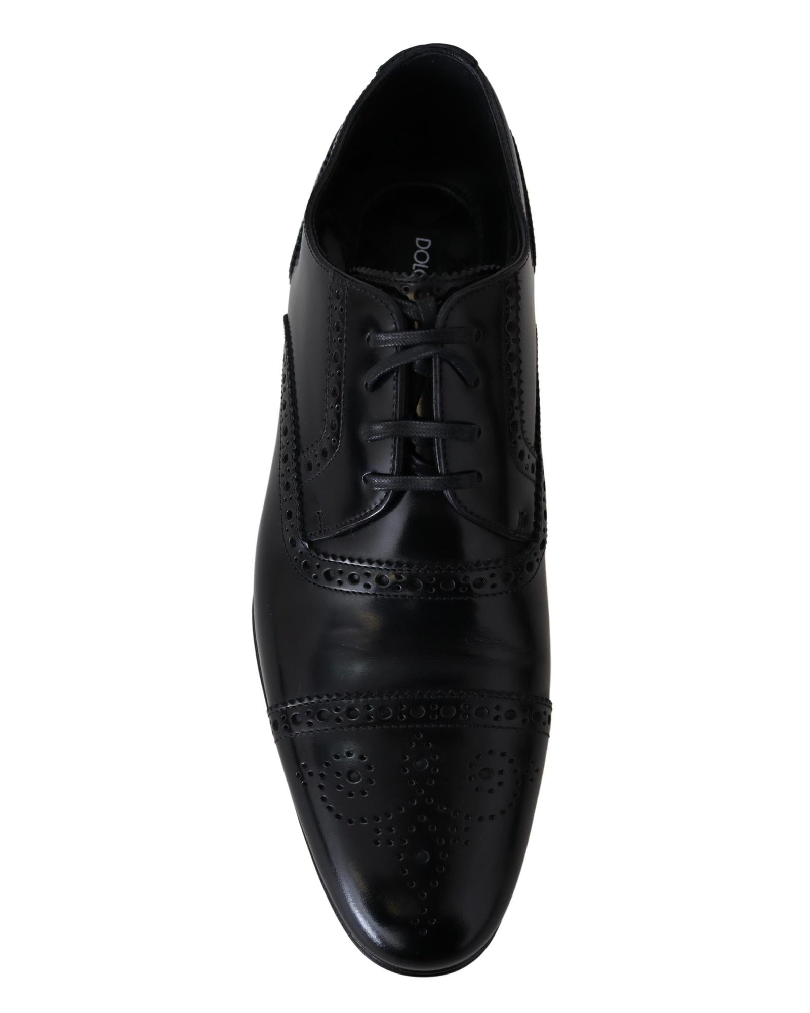 Dolce & Gabbana  Men's Black Leather Brogue Oxford Shoes