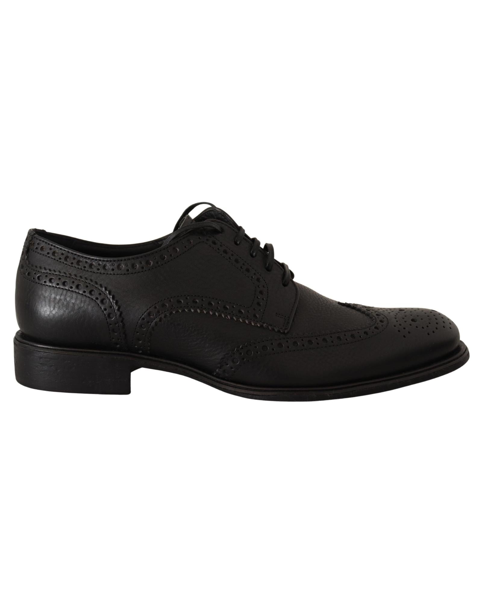 Dolce & Gabbana  Mens Black Leather Brogue Oxford Shoes