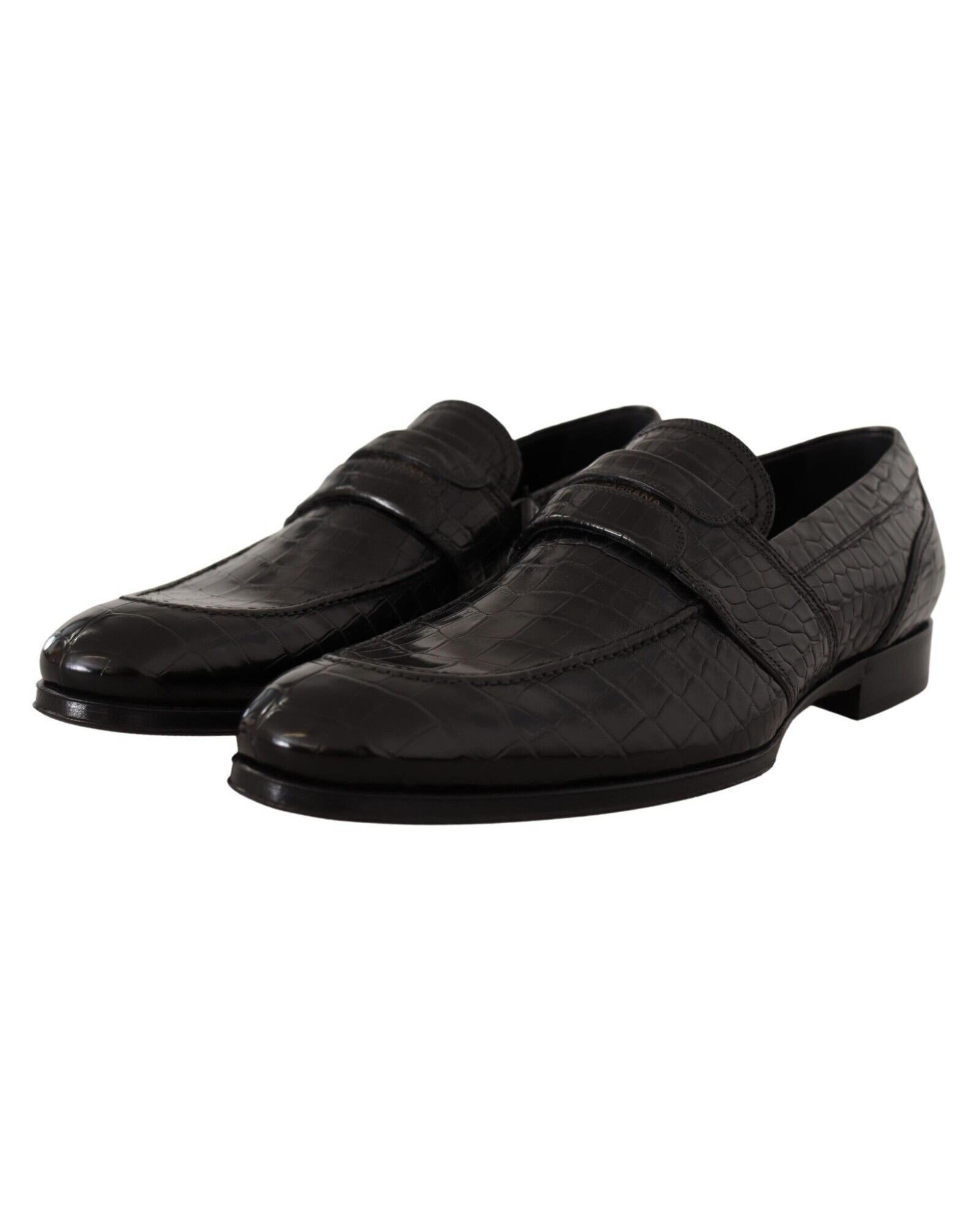 Dolce & Gabbana Exquisite  Crocodile Leather Slip-On Moccasin Shoes