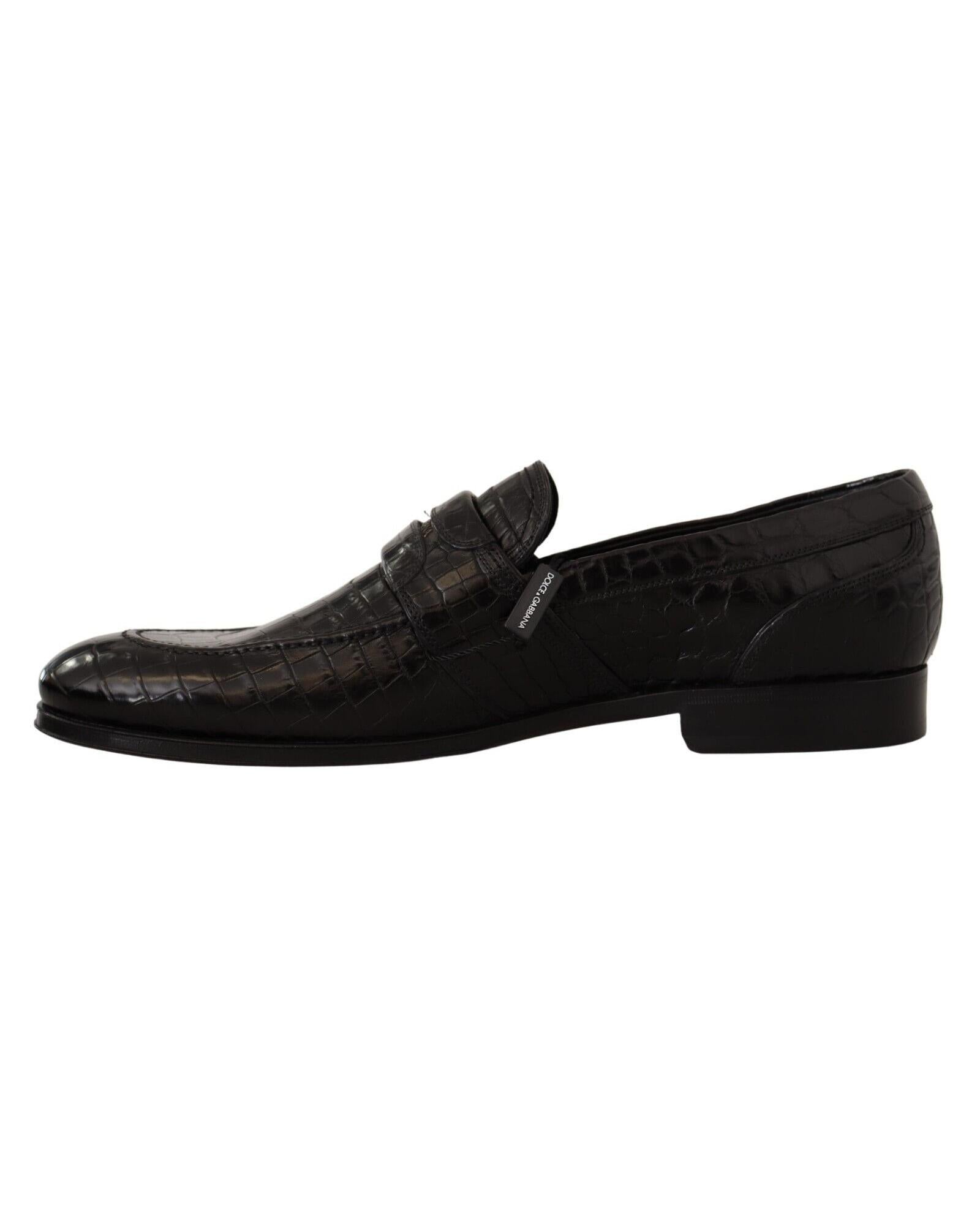 Dolce & Gabbana Exquisite  Crocodile Leather Slip-On Moccasin Shoes