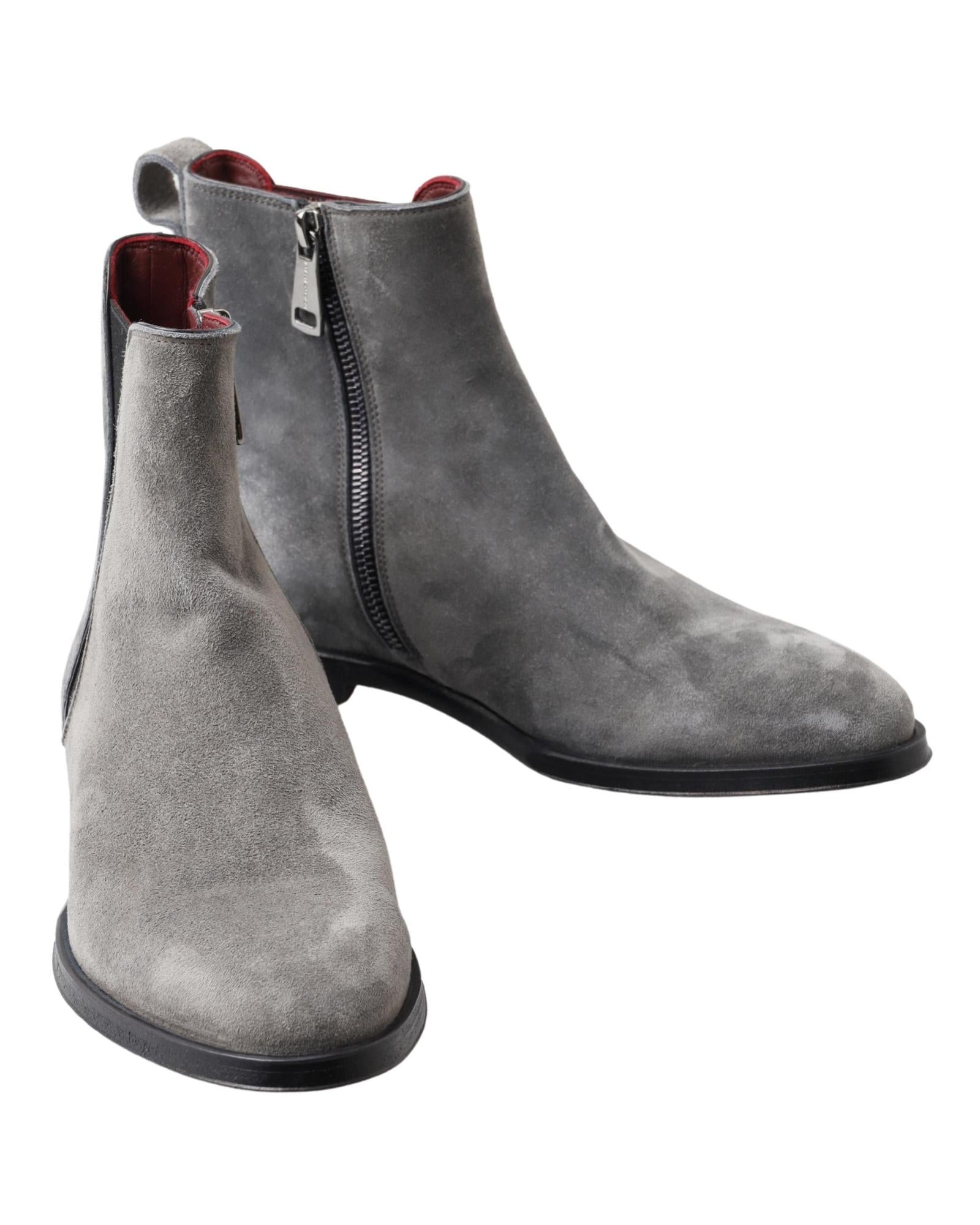 Dolce & Gabbana Exclusive Grey Leather Chelsea Boots21