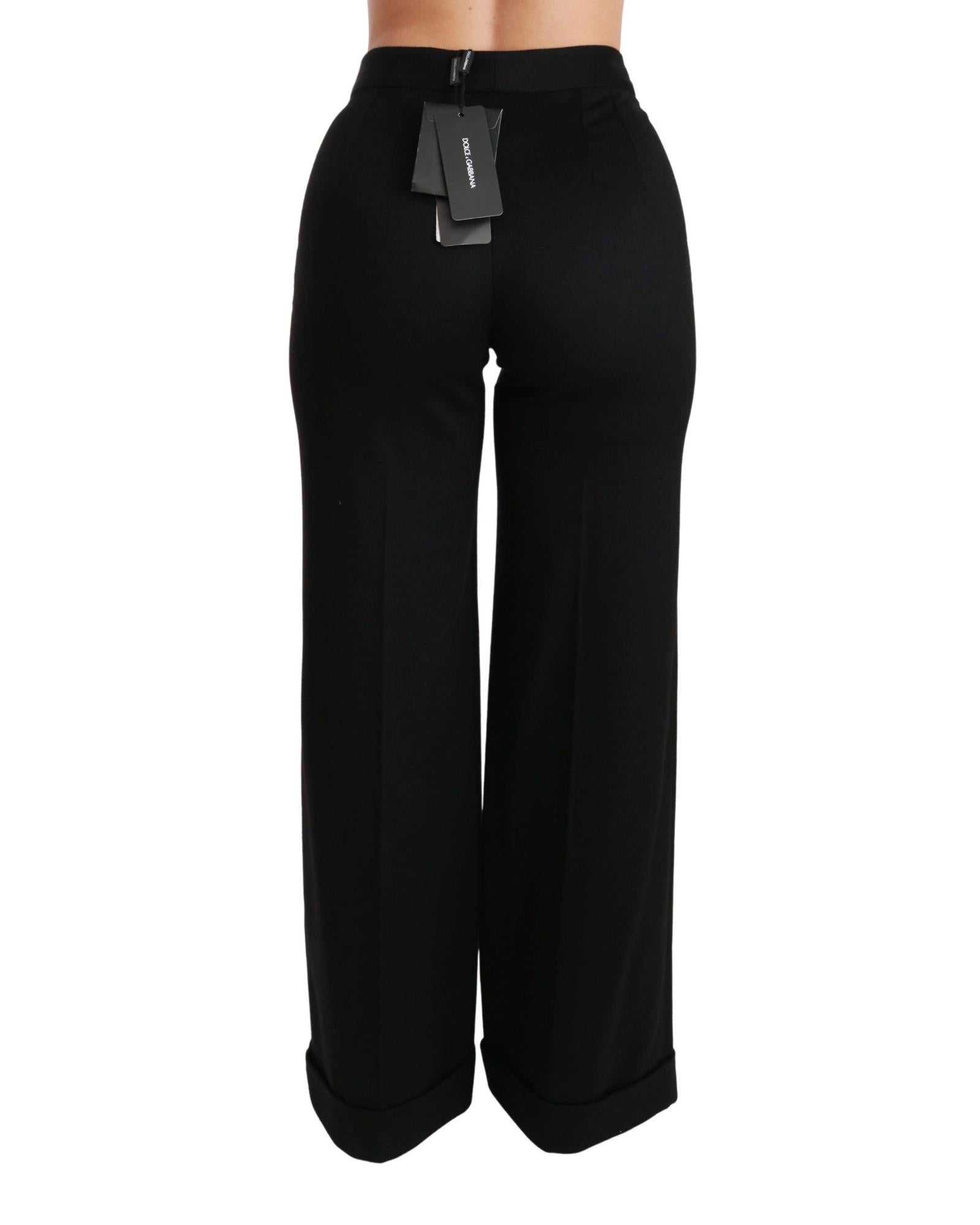 Dolce & Gabbana  Women's Wide Leg Trousers in Black