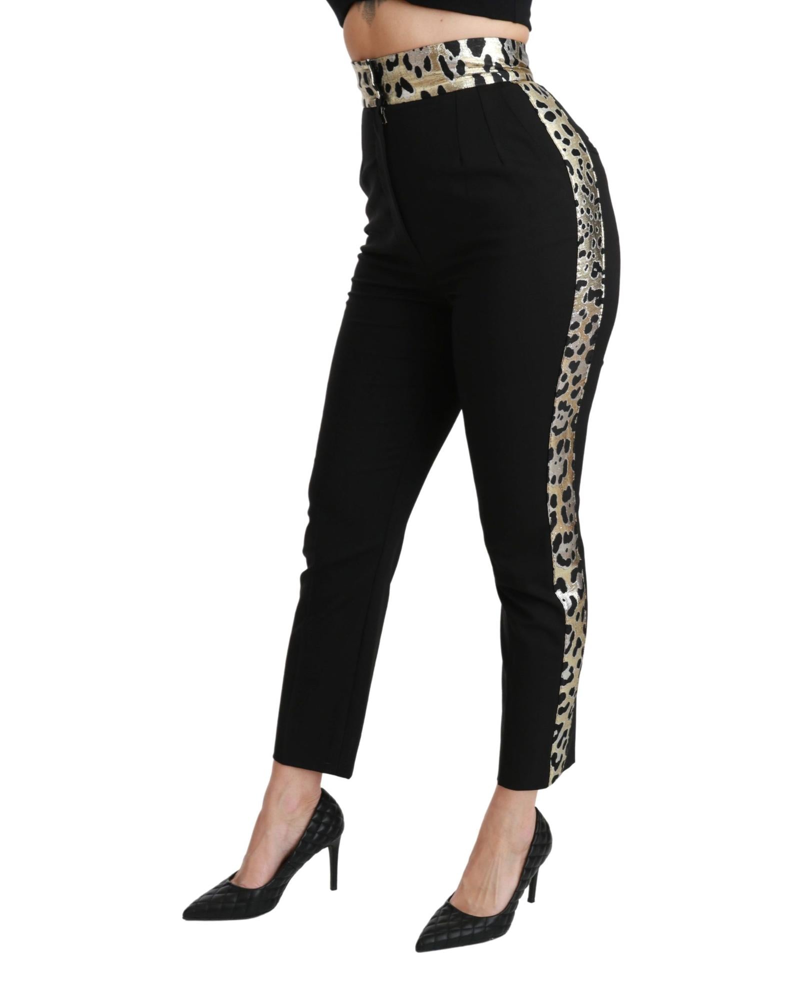 Dolce & Gabbana  Women's Leopard Print Trousers - Black