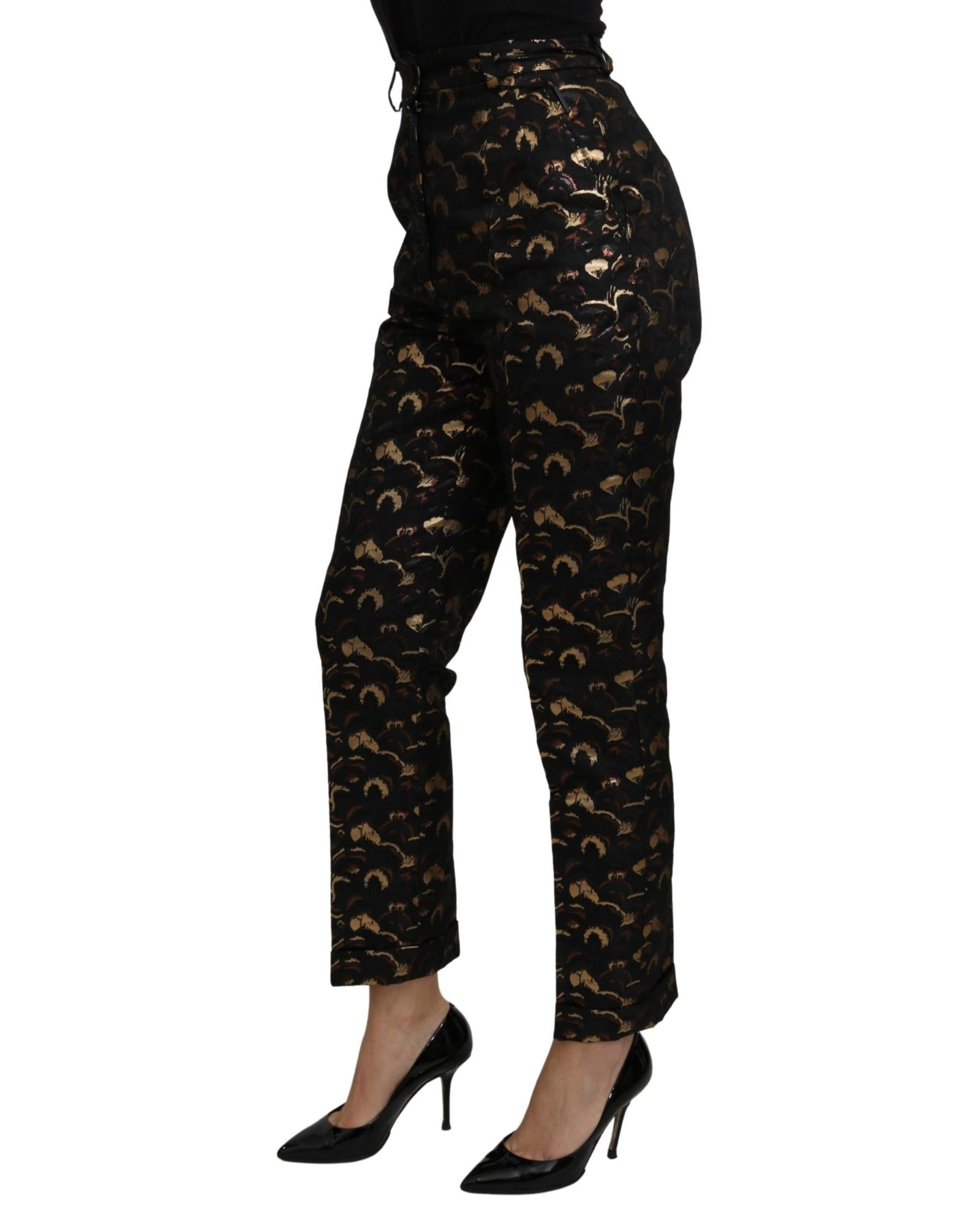 Dolce & Gabbana  Floral Brocade Trousers - Black