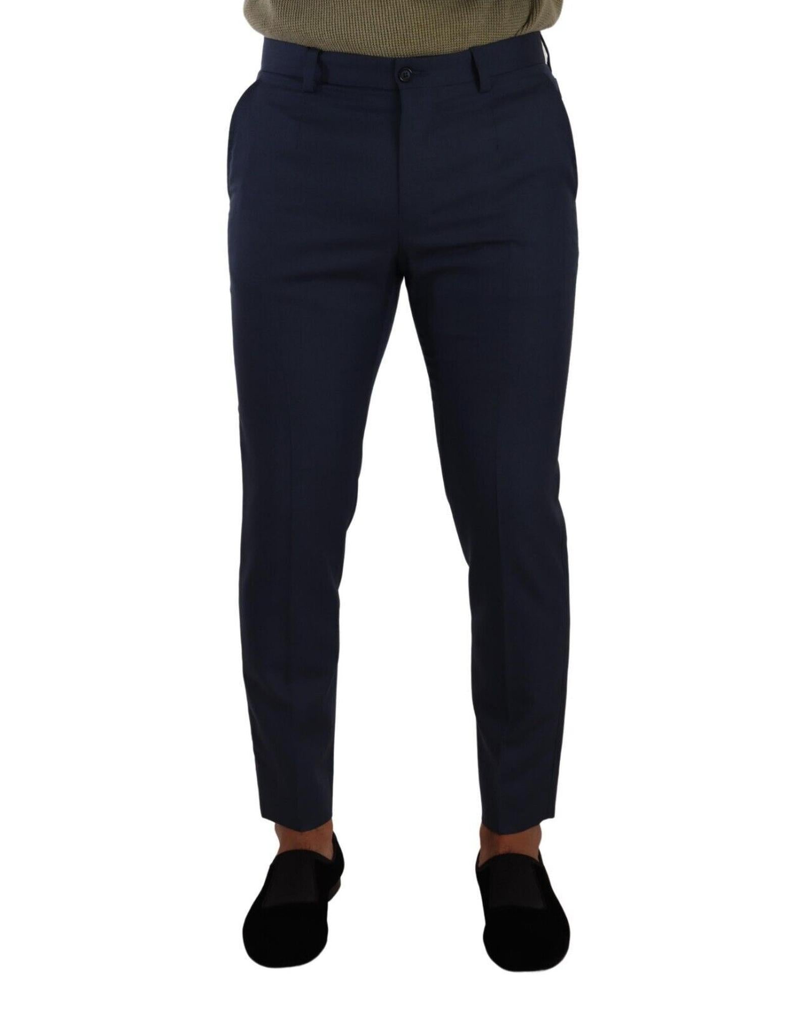 Dolce & Gabbana  Classic Fit Wool Trousers - Navy