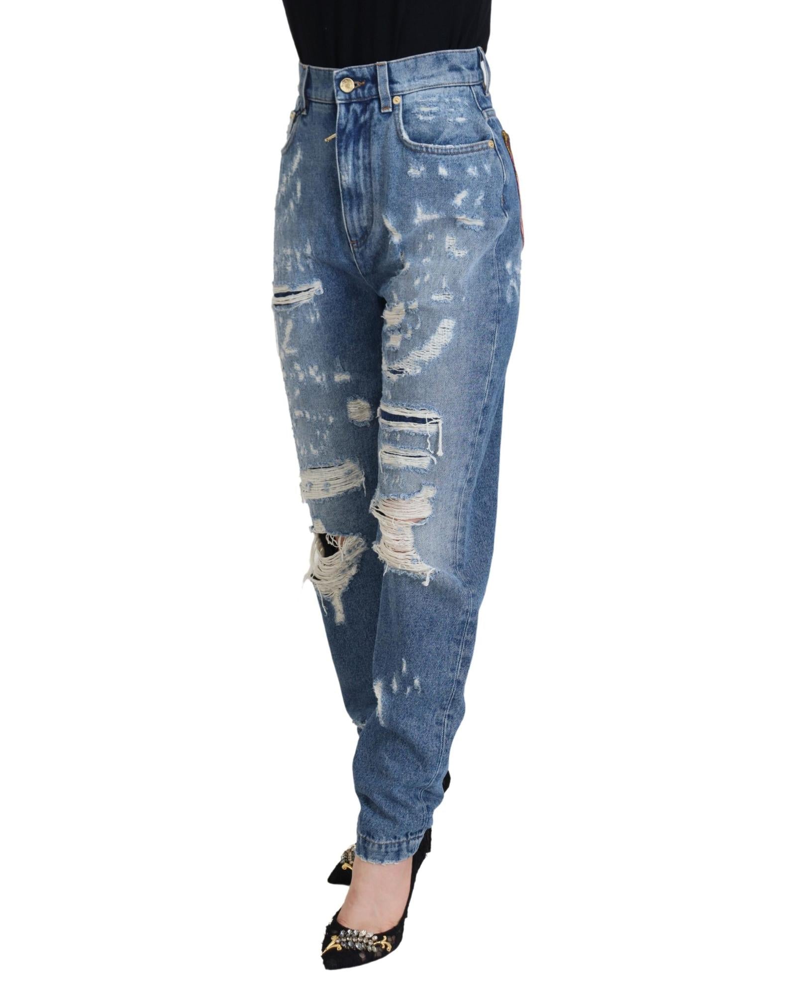 Dolce & Gabbana Washed  Tattered Denim Jeans6