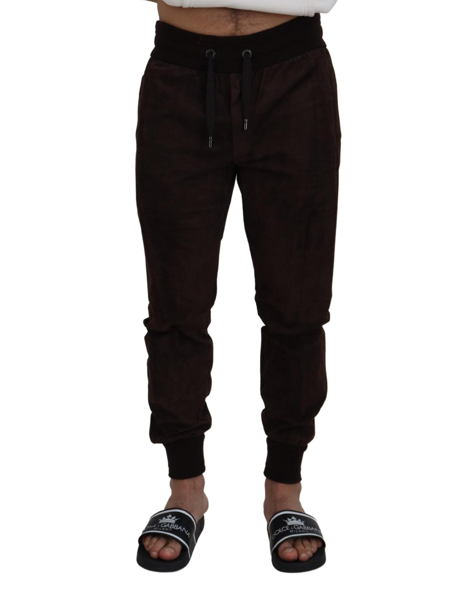 Dolce & Gabbana  Men's Brown Suede Jogger Pants