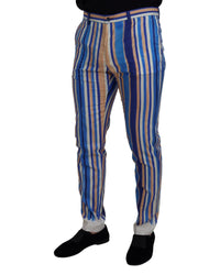 Dolce & Gabbana Striped Silk Cotton Slim Trousers10