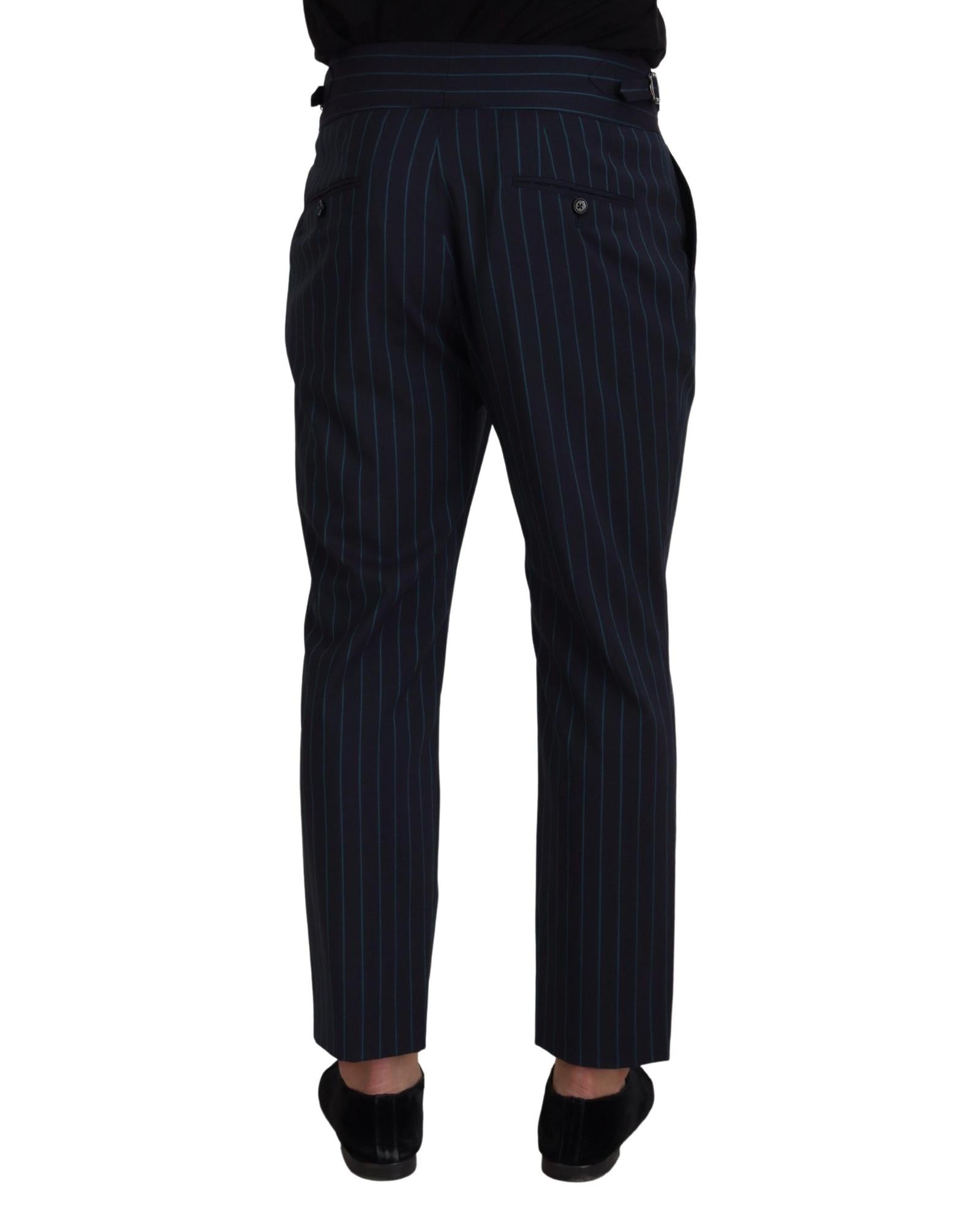 Dolce & Gabbana  Classic Fit Pinstripe Trousers - Blue