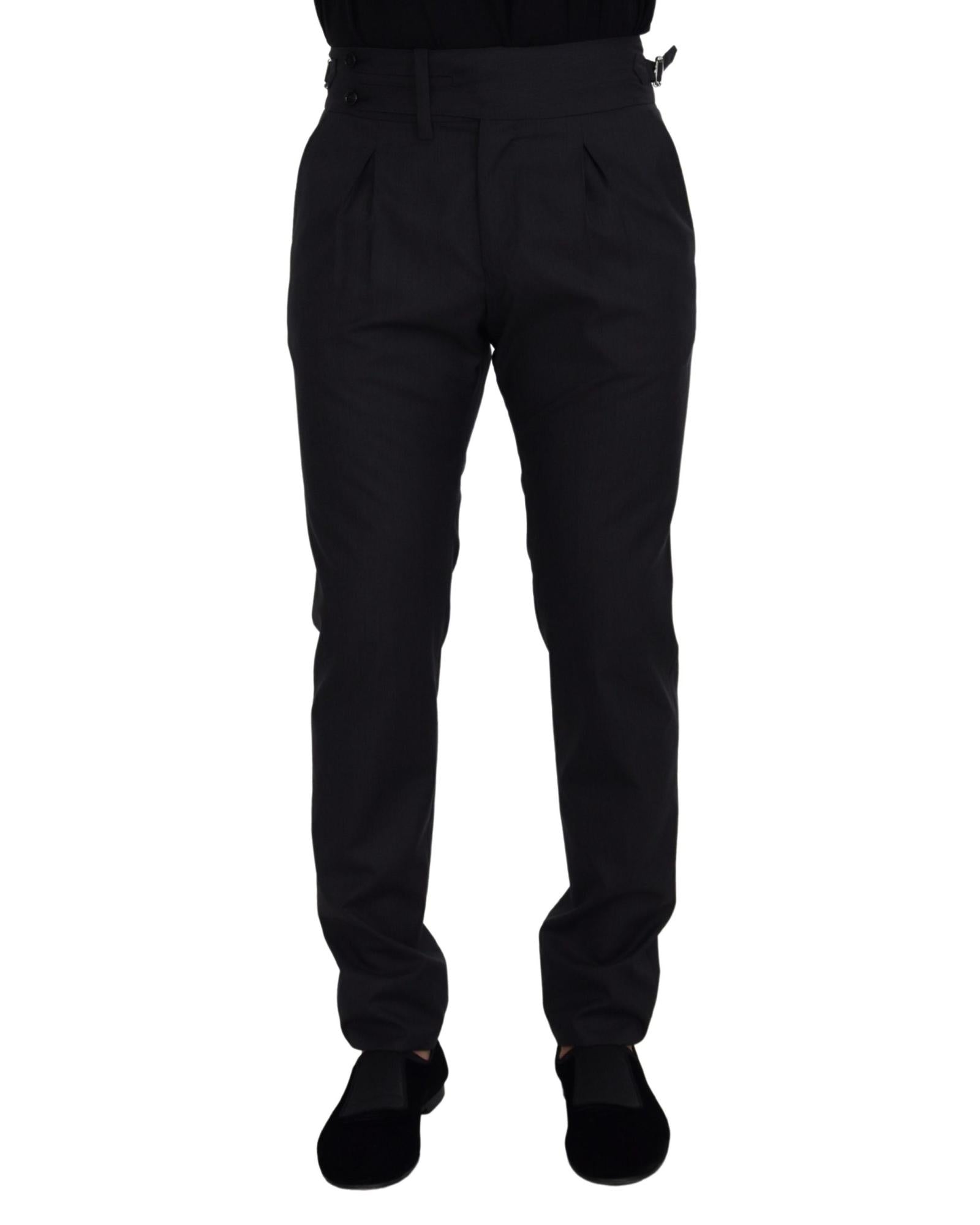 Dolce & Gabbana  Classic Fit Wool Trousers - Black