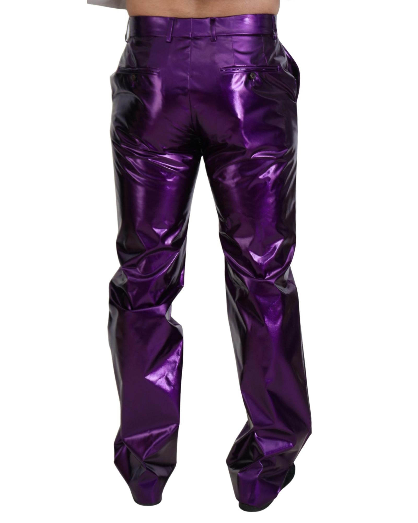 Dolce & Gabbana  Mens Purple Metallic Trousers