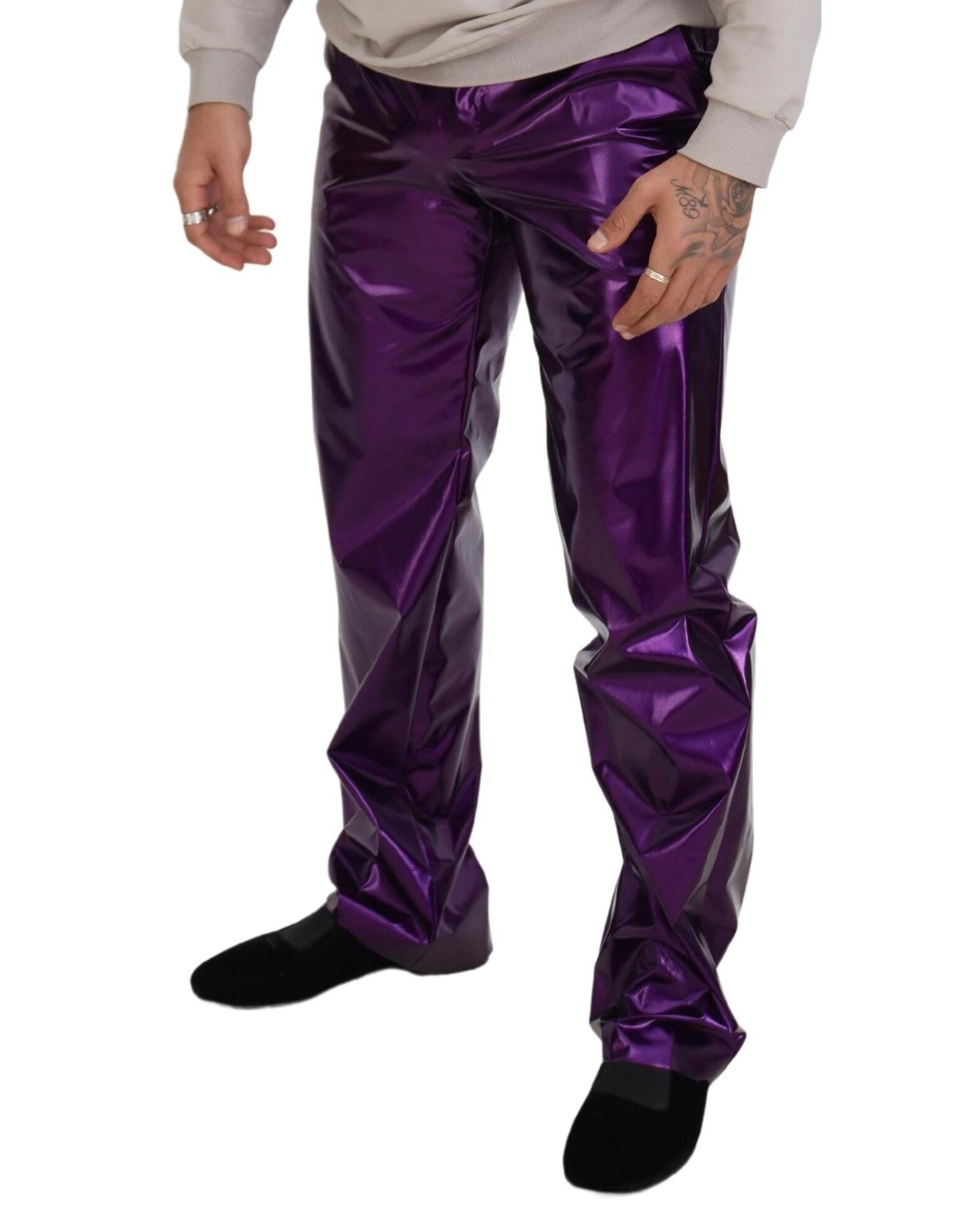 Dolce & Gabbana  Mens Purple Metallic Trousers