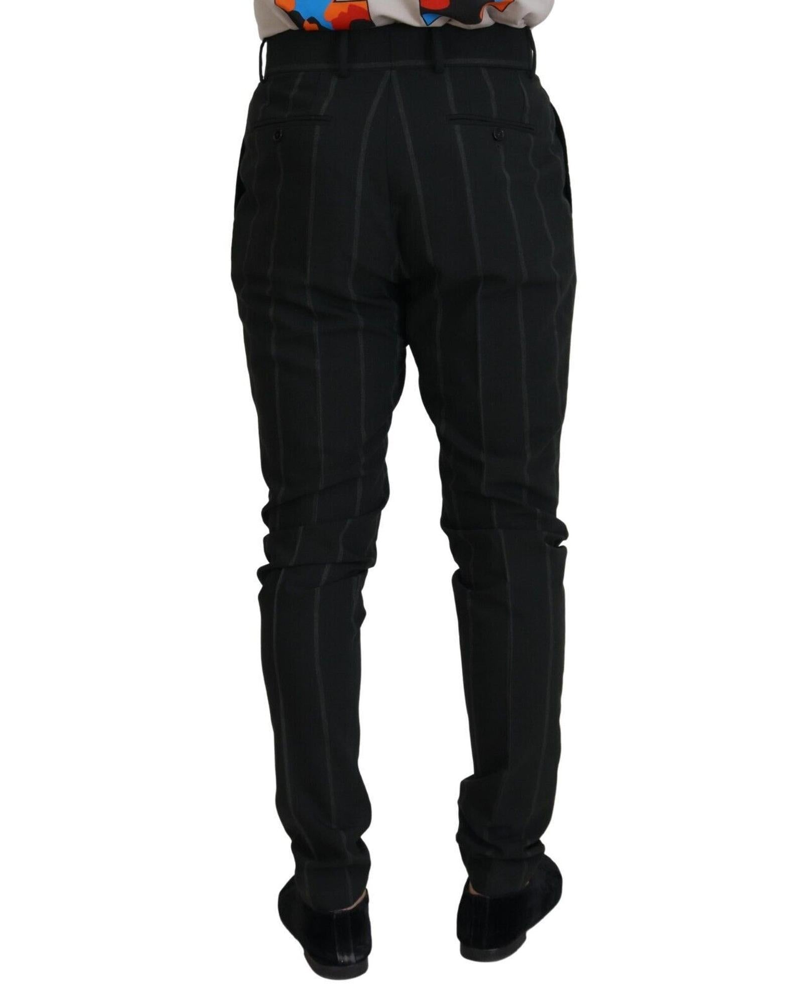 Dolce & Gabbana  Black Striped Slim Fit Trousers