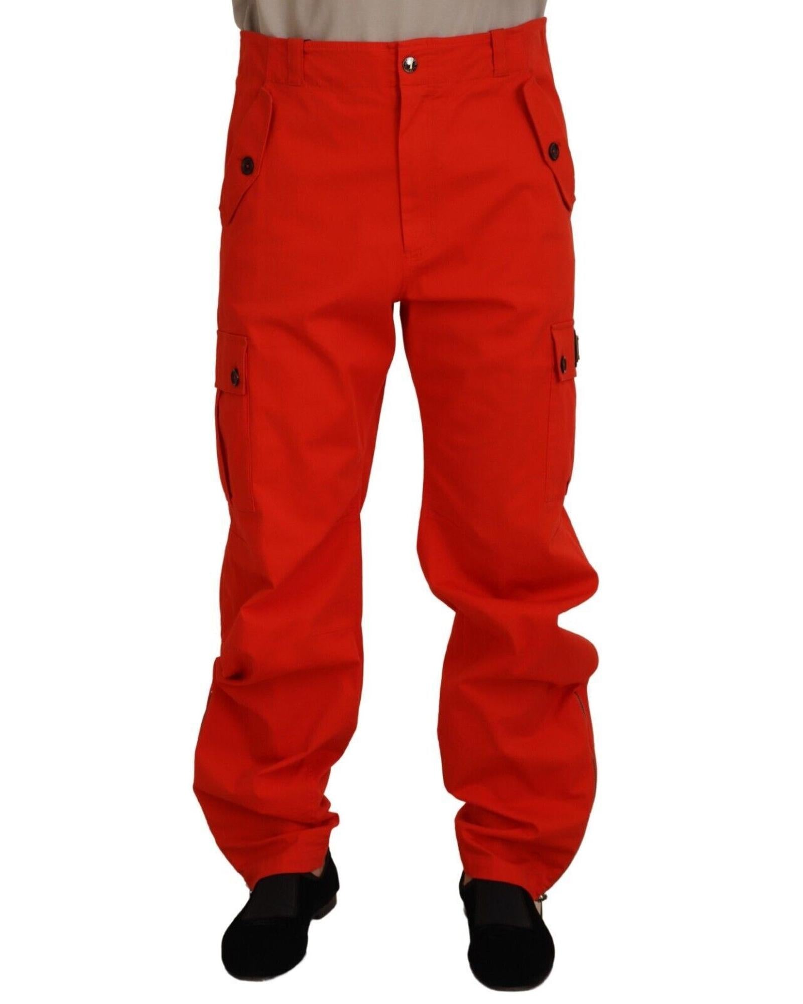 Dolce & Gabbana  Men's Red Cargo Pants