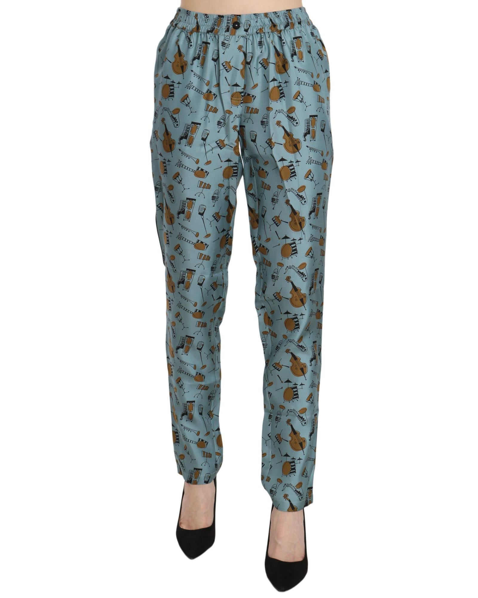 Dolce & Gabbana Musical Instruments Print Tapered Pants1