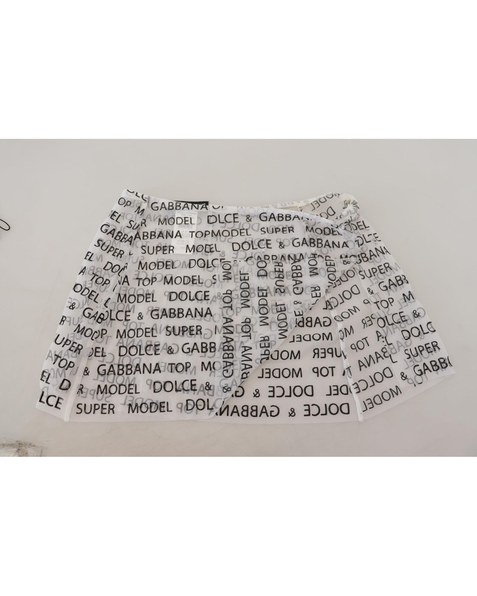 Dolce & Gabbana  Logo Print Mini Skirt - Black