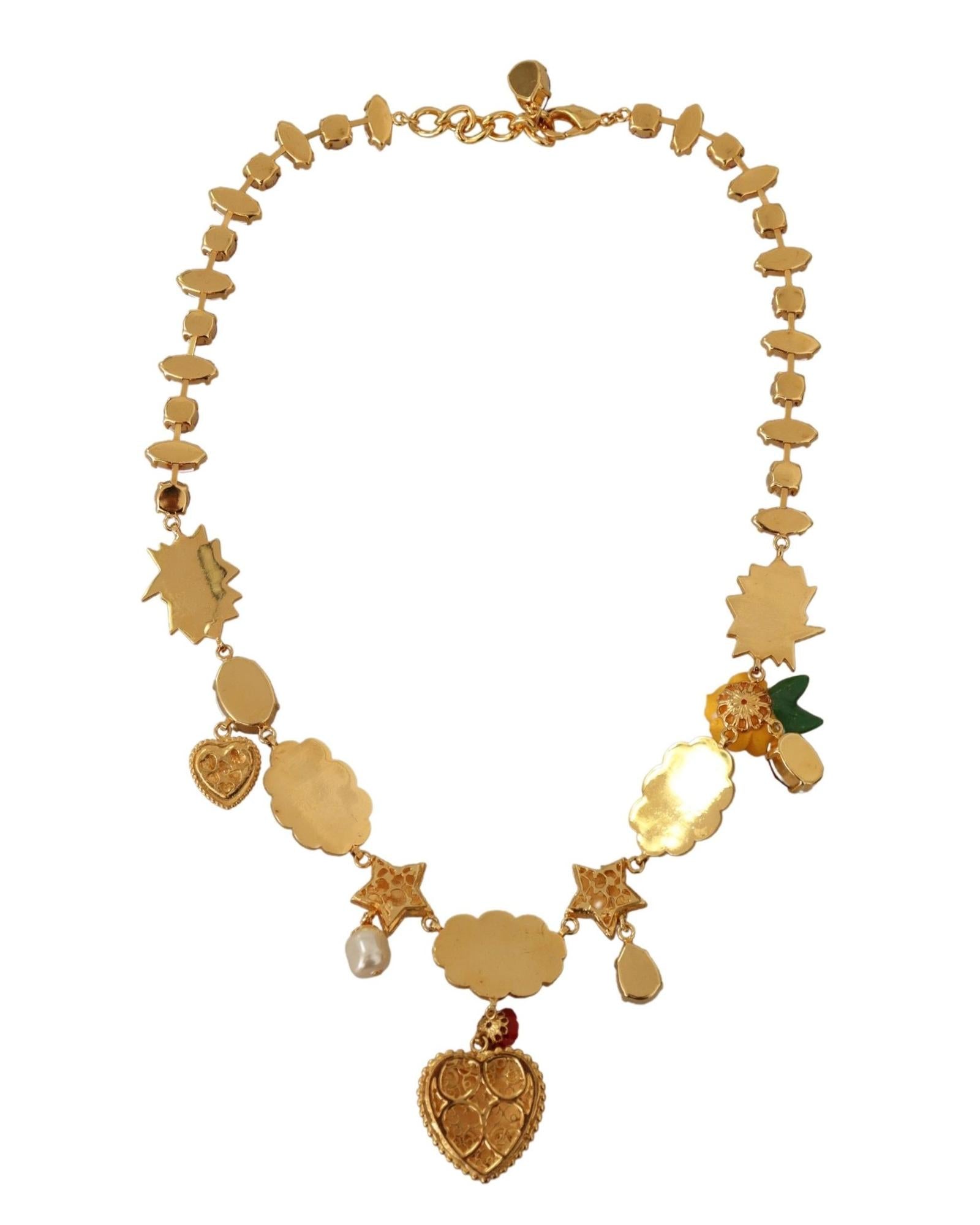 Dolce & Gabbana  Multicolor Enamel Charm Necklace