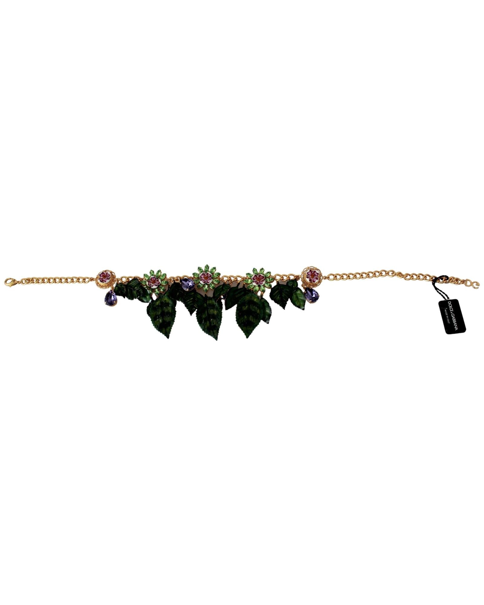 Dolce & Gabbana  Floral Statement Necklace - Green