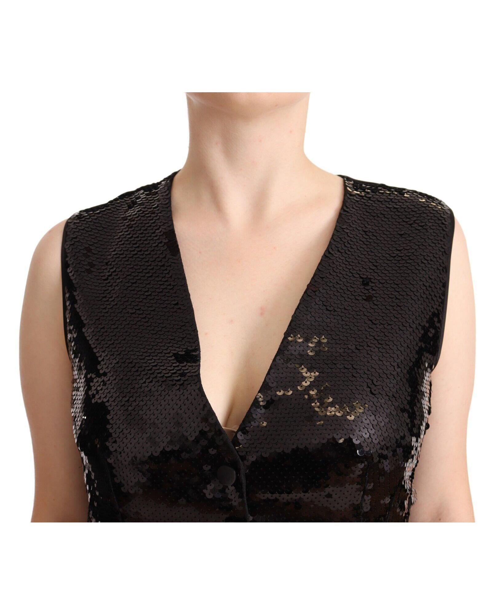 Dolce & Gabbana  Black Sequin Vest