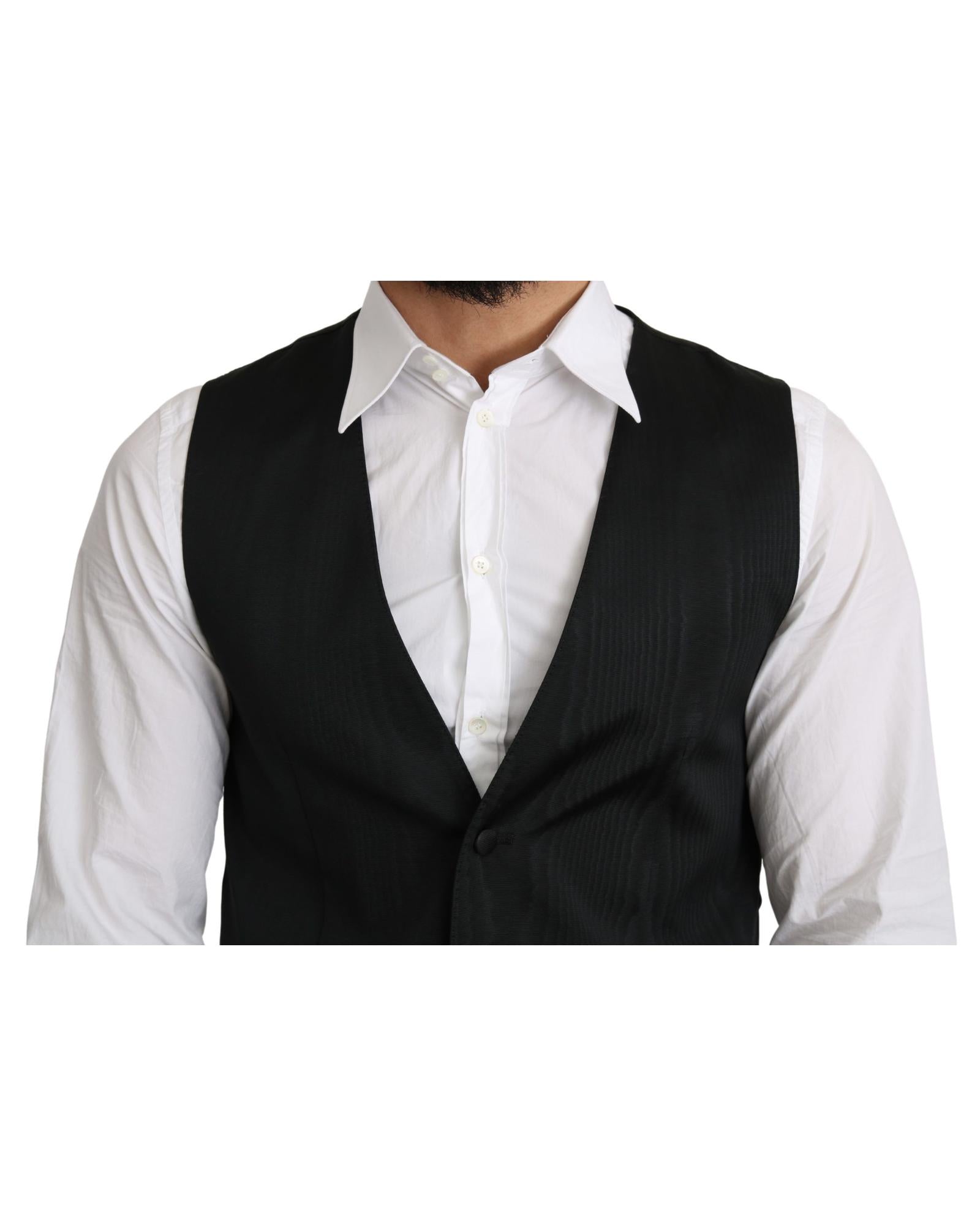 Dolce & Gabbana  Black Wool Blend Vest for Men