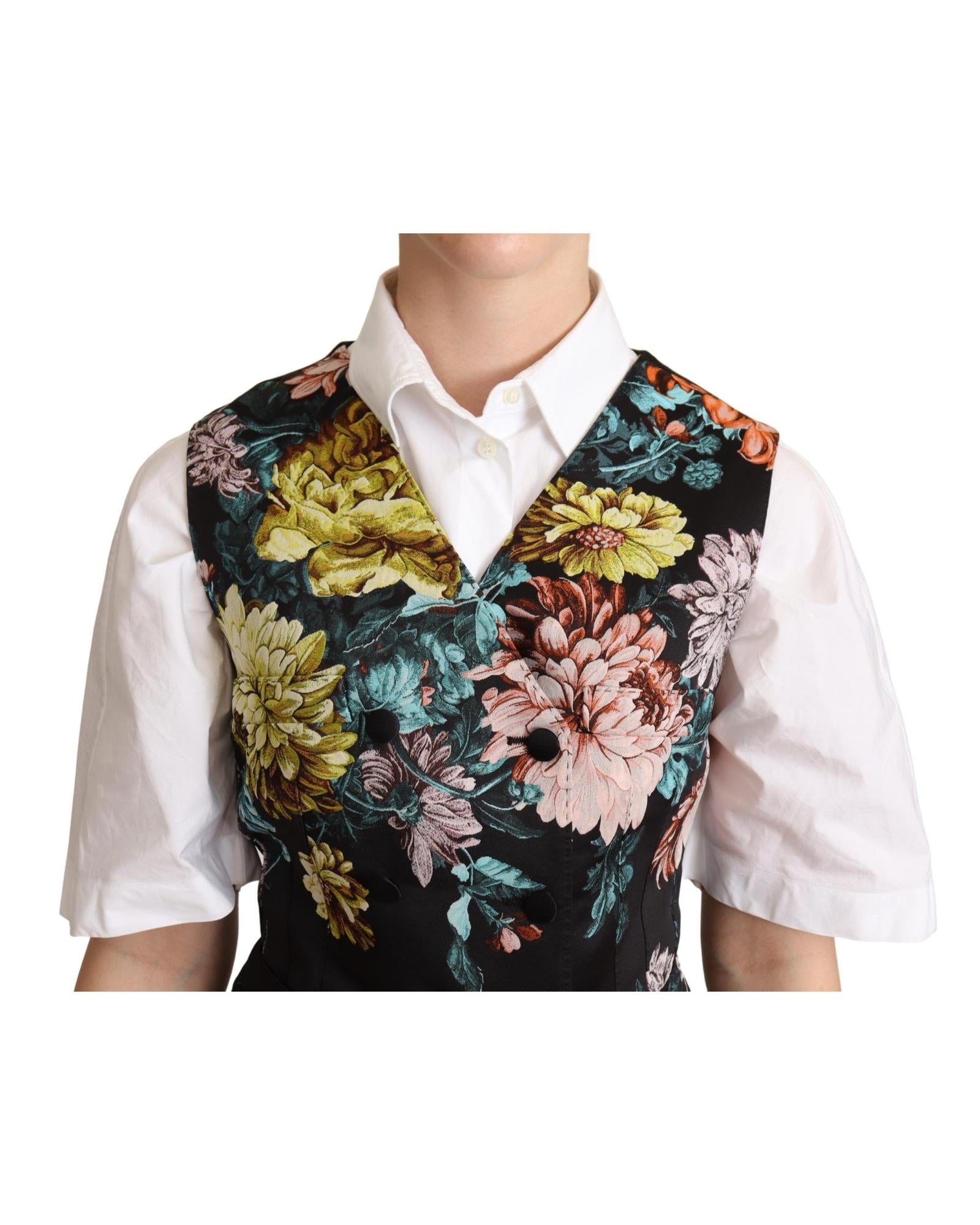 Dolce & Gabbana  Floral Print Sleeveless Waistcoat