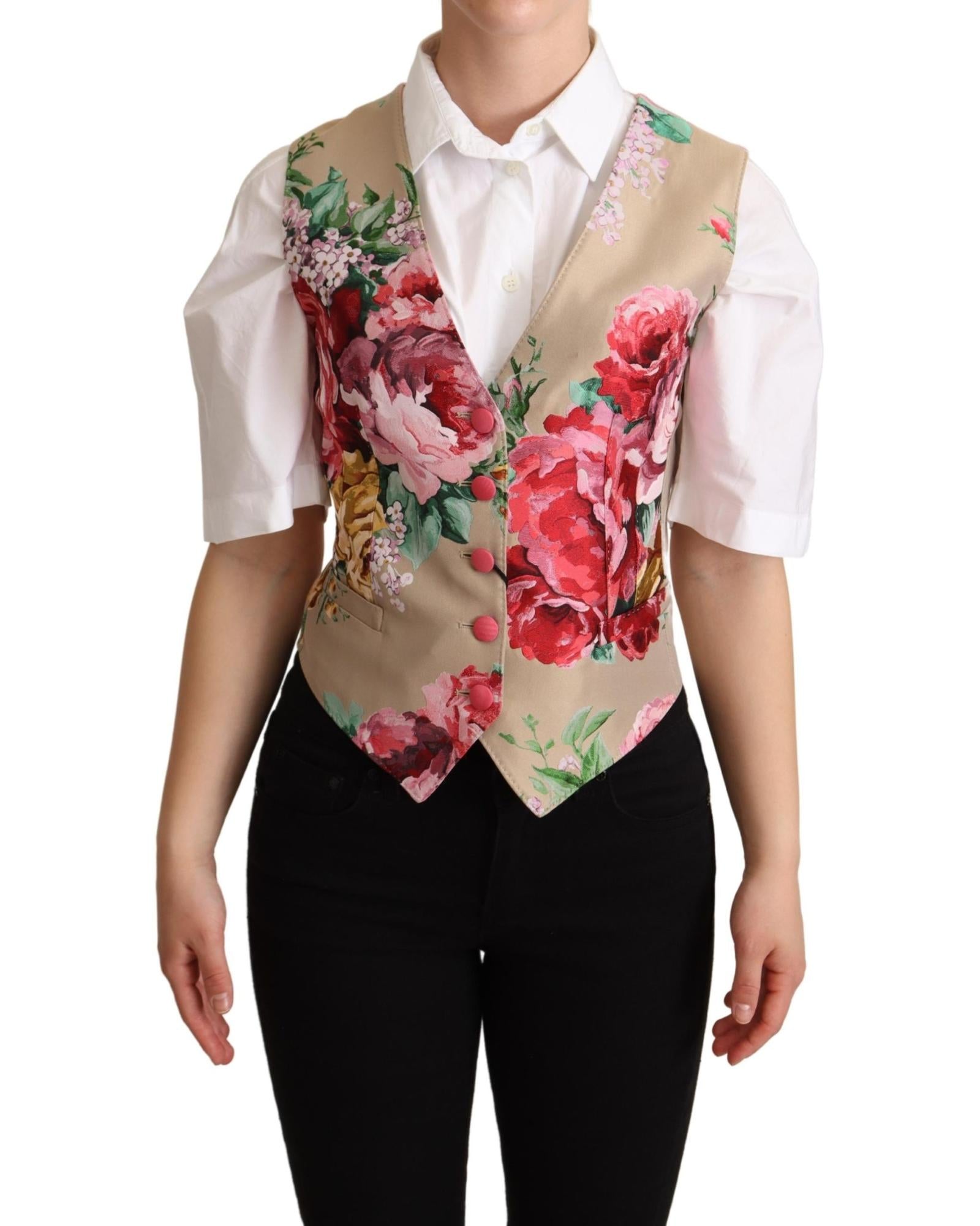 Dolce & Gabbana  Women's Floral Print Silk Vest