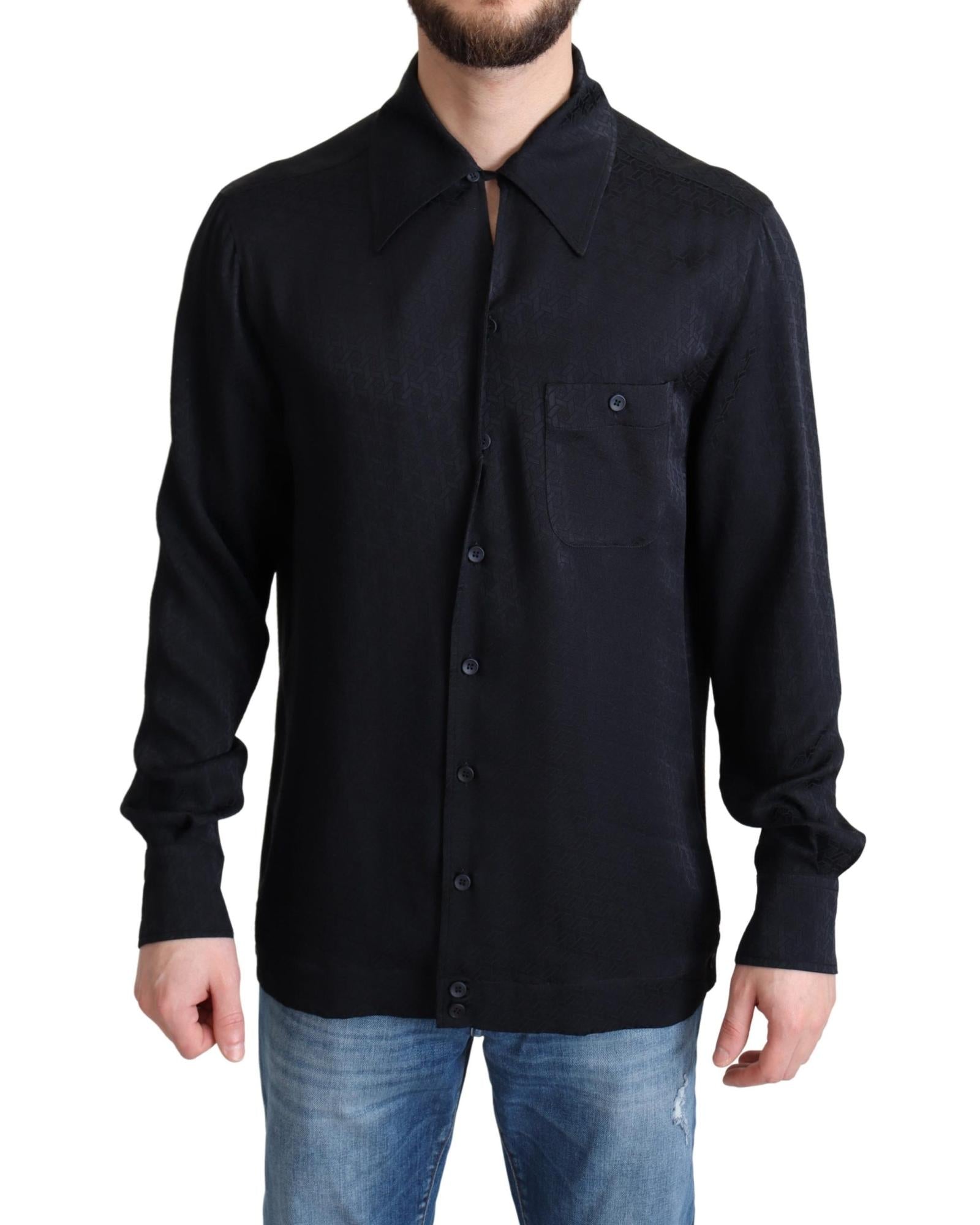 Dolce & Gabbana Silk Jacquard Casual Button Down Shirt