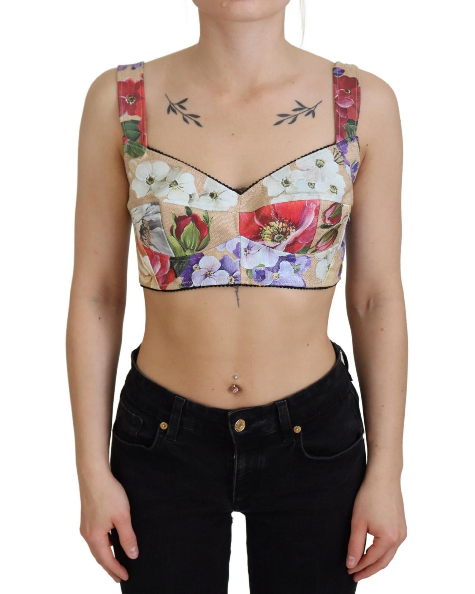 Dolce & Gabbana  Floral Print Bustier Top