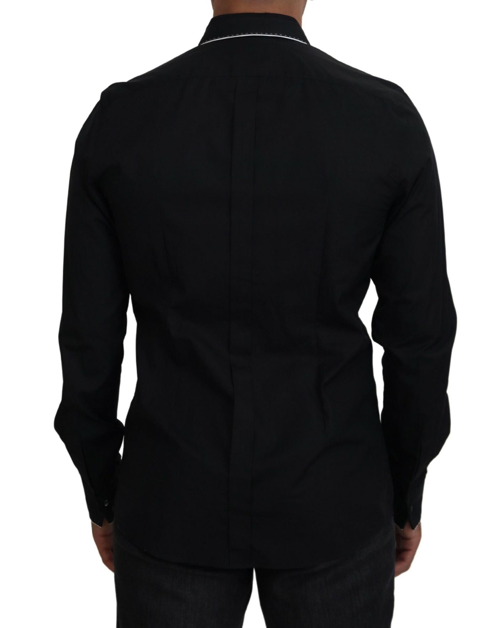 Dolce & Gabbana  Classic Fit Long Sleeve Dress Shirt - Black