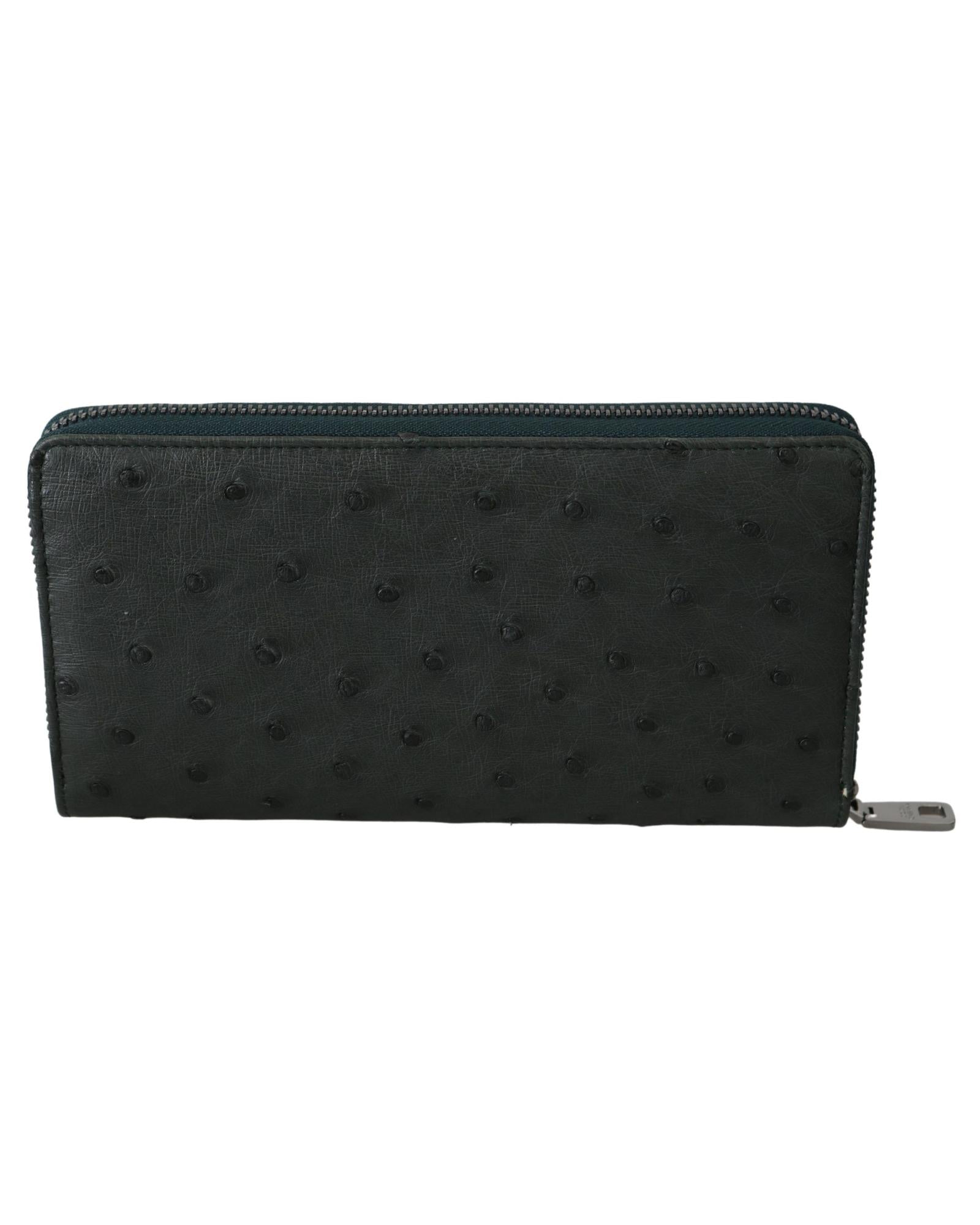 Dolce & Gabbana Ostrich Leather Continental Clutch Wallet