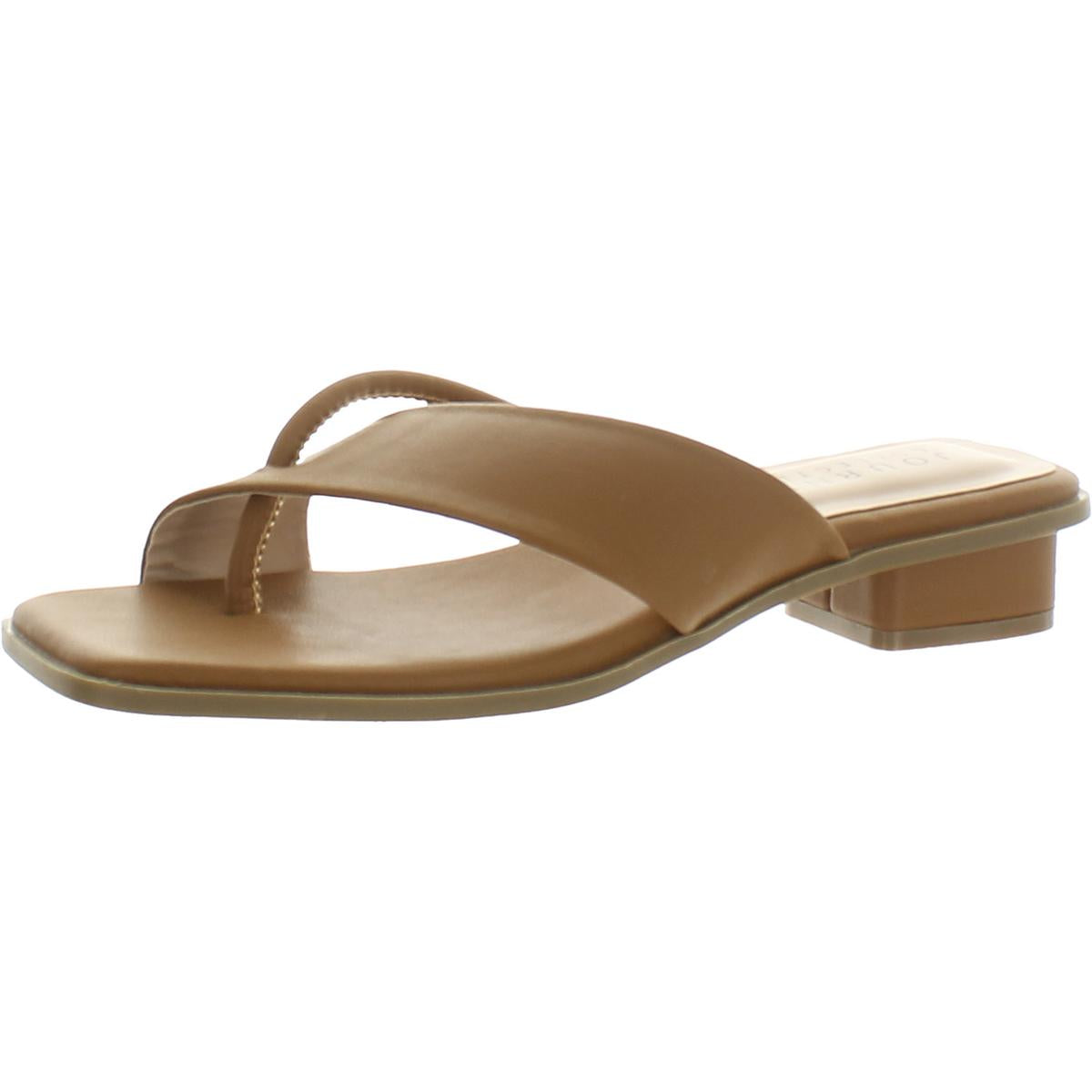 Womens Faux Leather Slide Sandals