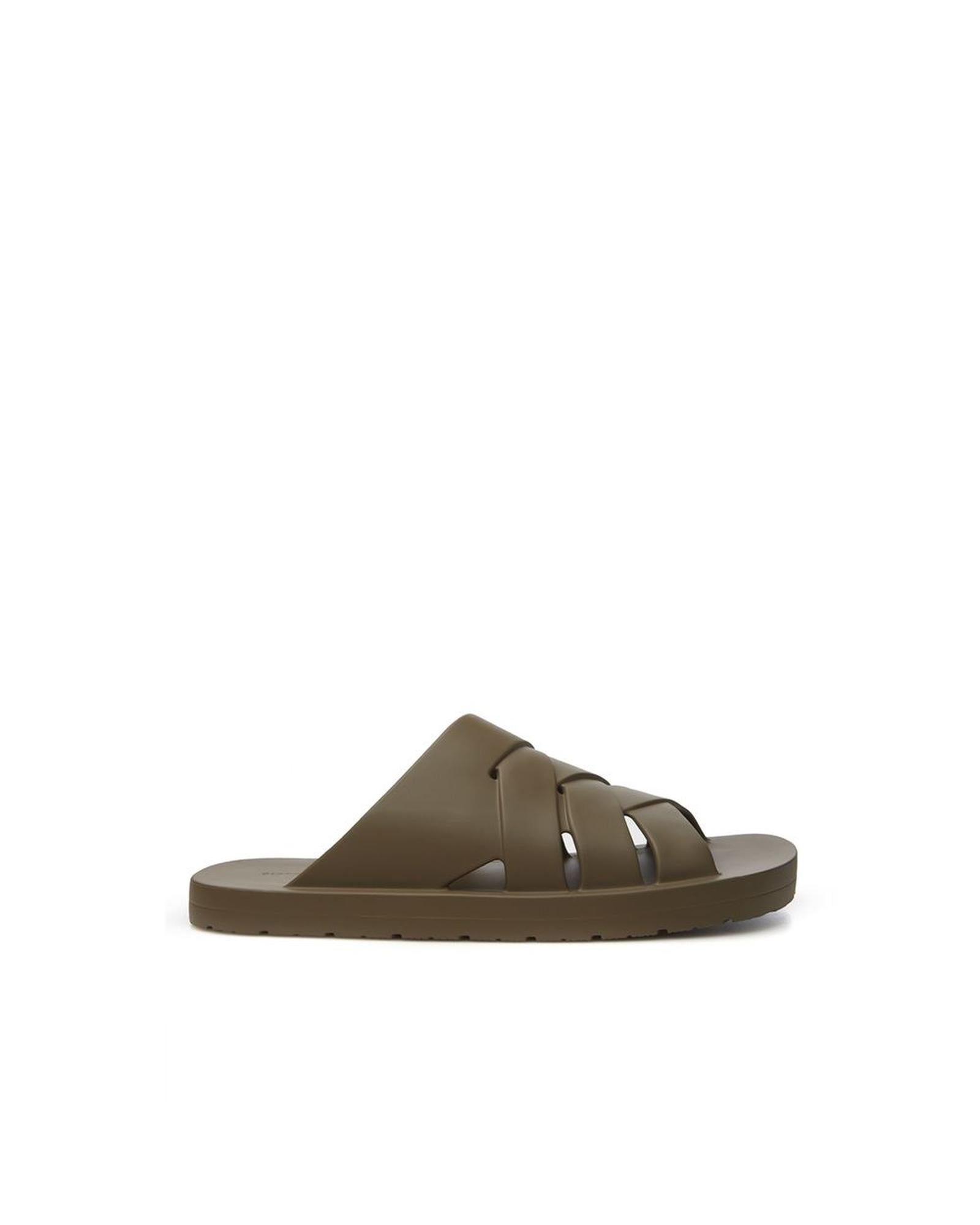 Bottega Veneta  Intrecciato Rubber Slide Sandals for Men