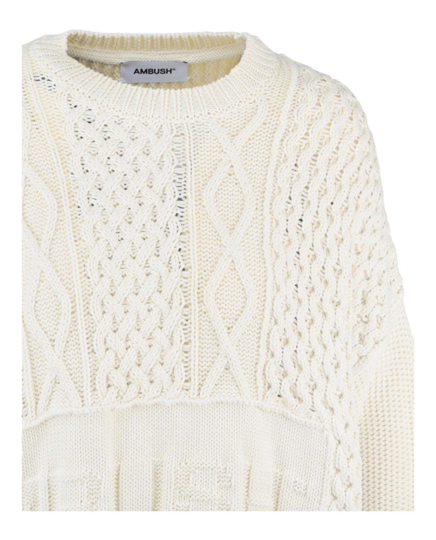 AMBUSH Womens Patchwork Knit Crewneck Sweater