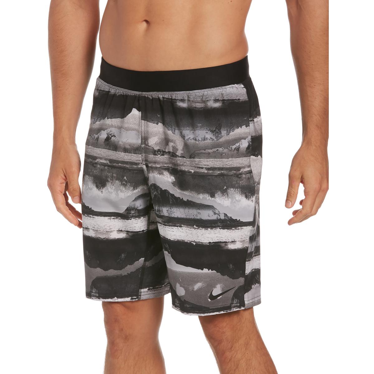 Mens Printed Polyester Swim Trunks