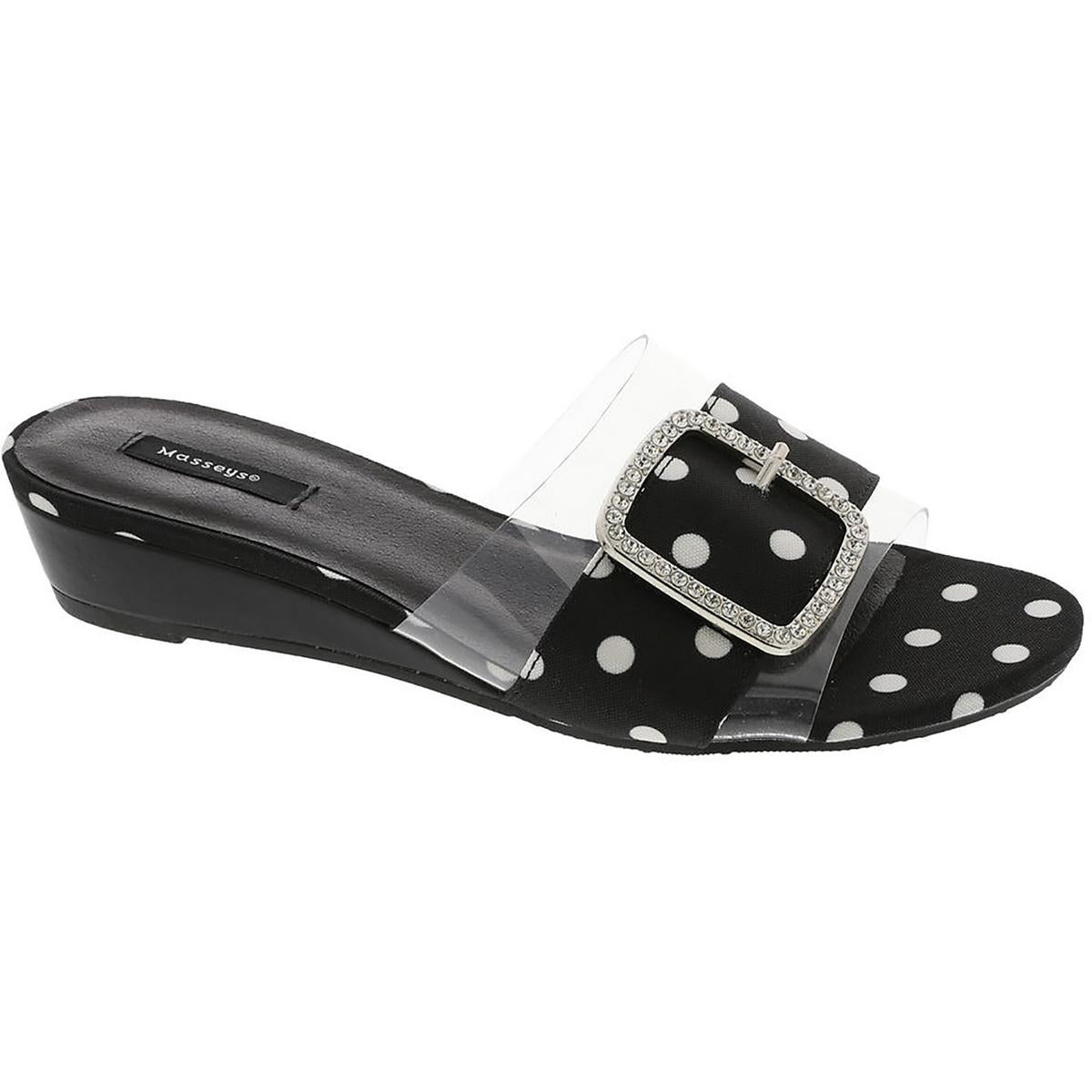 Milan Womens Polka Dot Embellished Slide Sandals