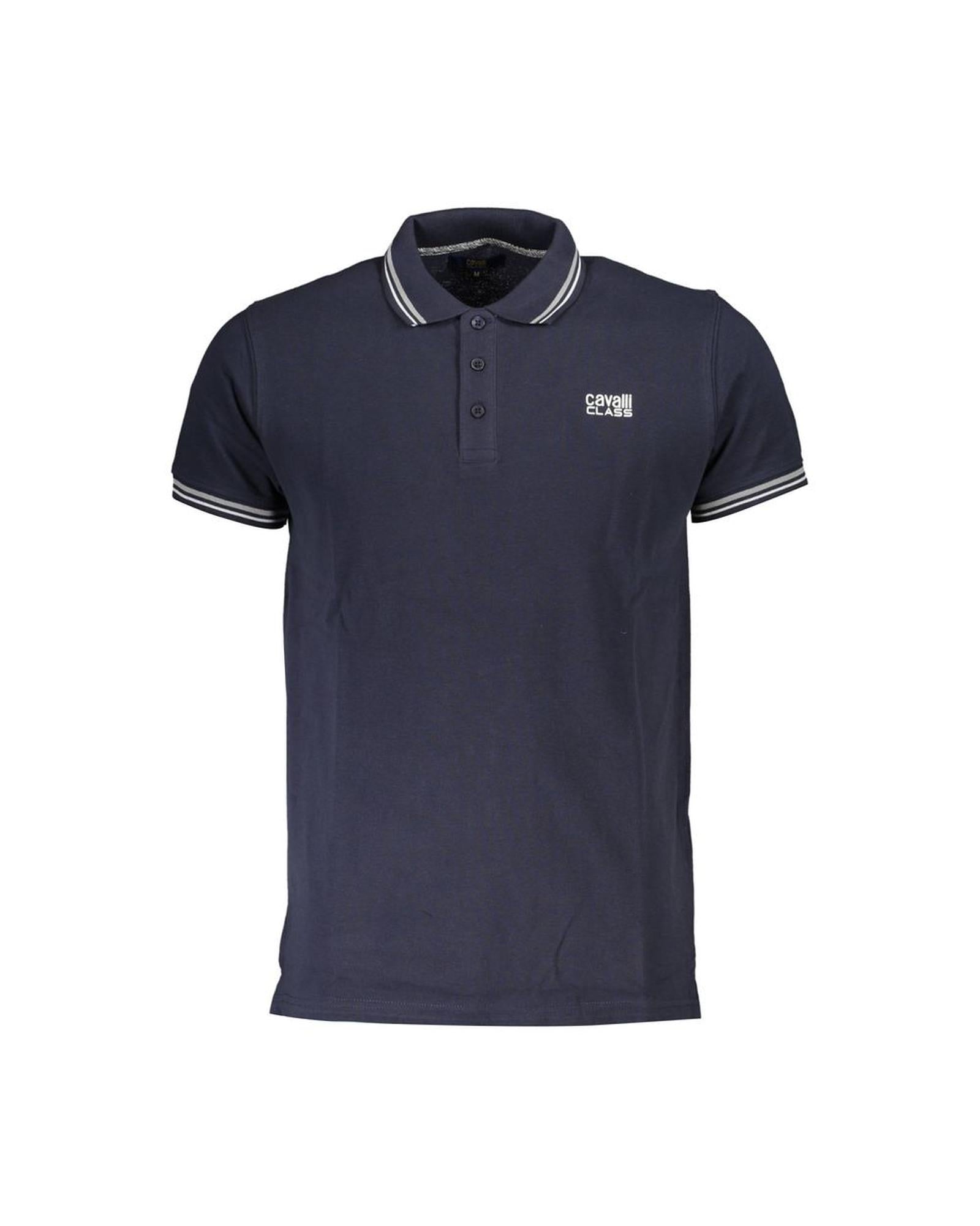 Cavalli Class  Men's Cotton Polo Shirt - Blue