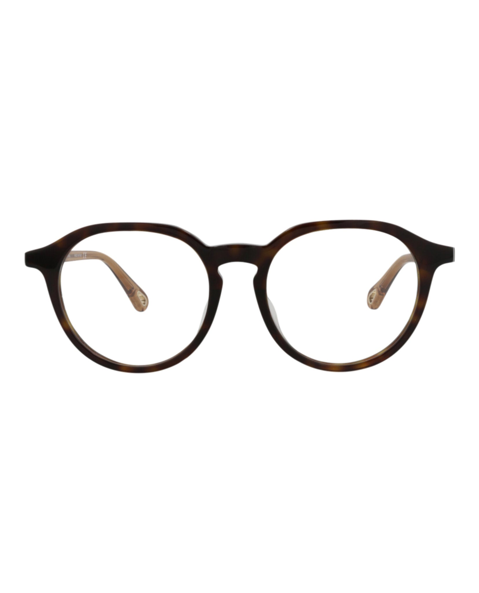 Chloé Womens Round/Oval Havana Brown Transparent Fashion Designer Eyewear