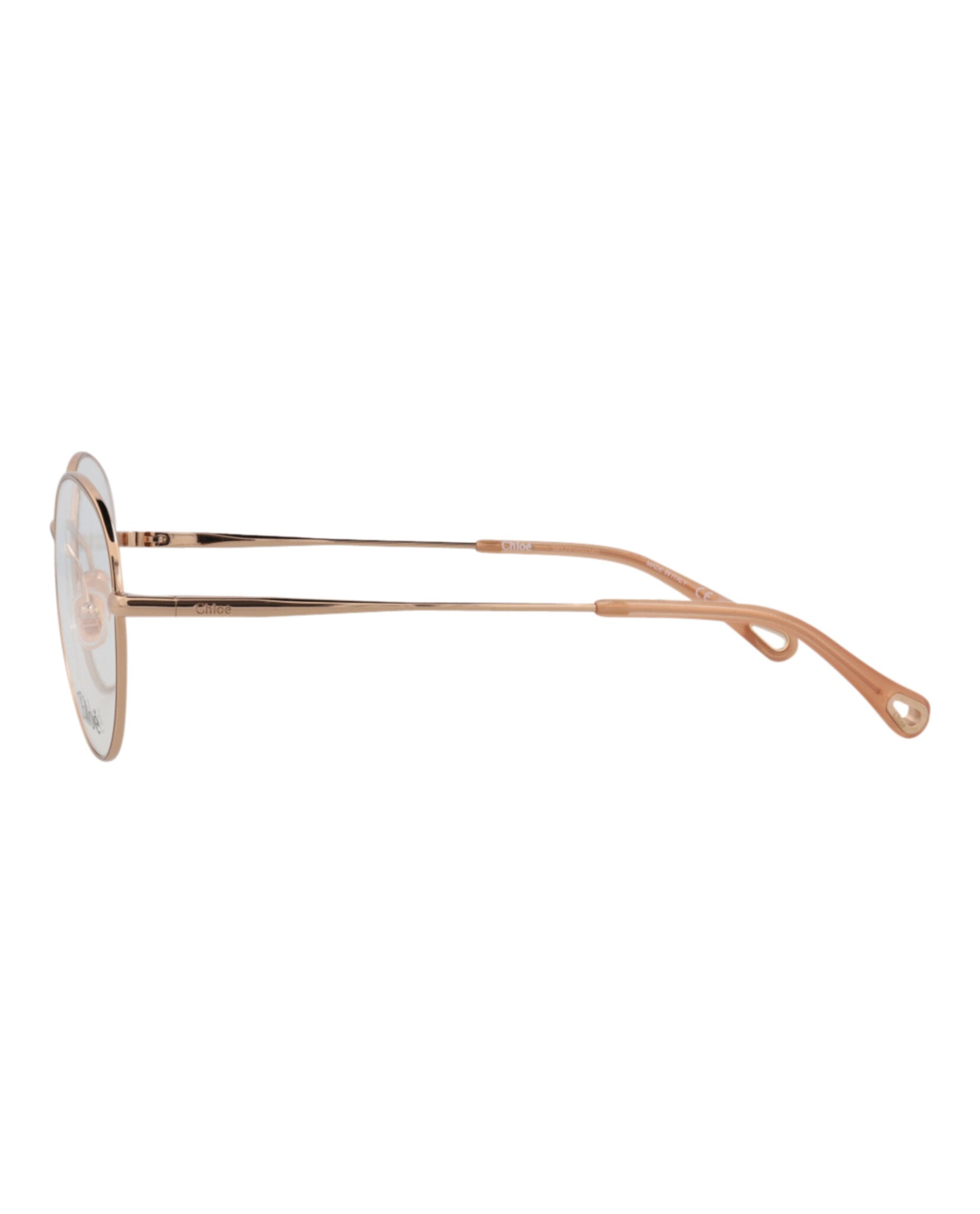 Chloé Womens Round/Oval Gold Gold Transparent Fashion Designer Eyewear