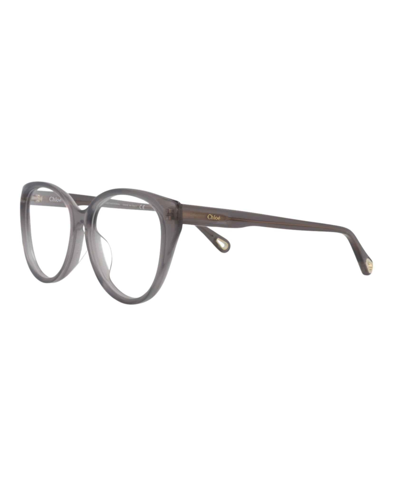 Chloé Womens Cat Eye Grey Grey Transparent Fashion Designer Eyewear