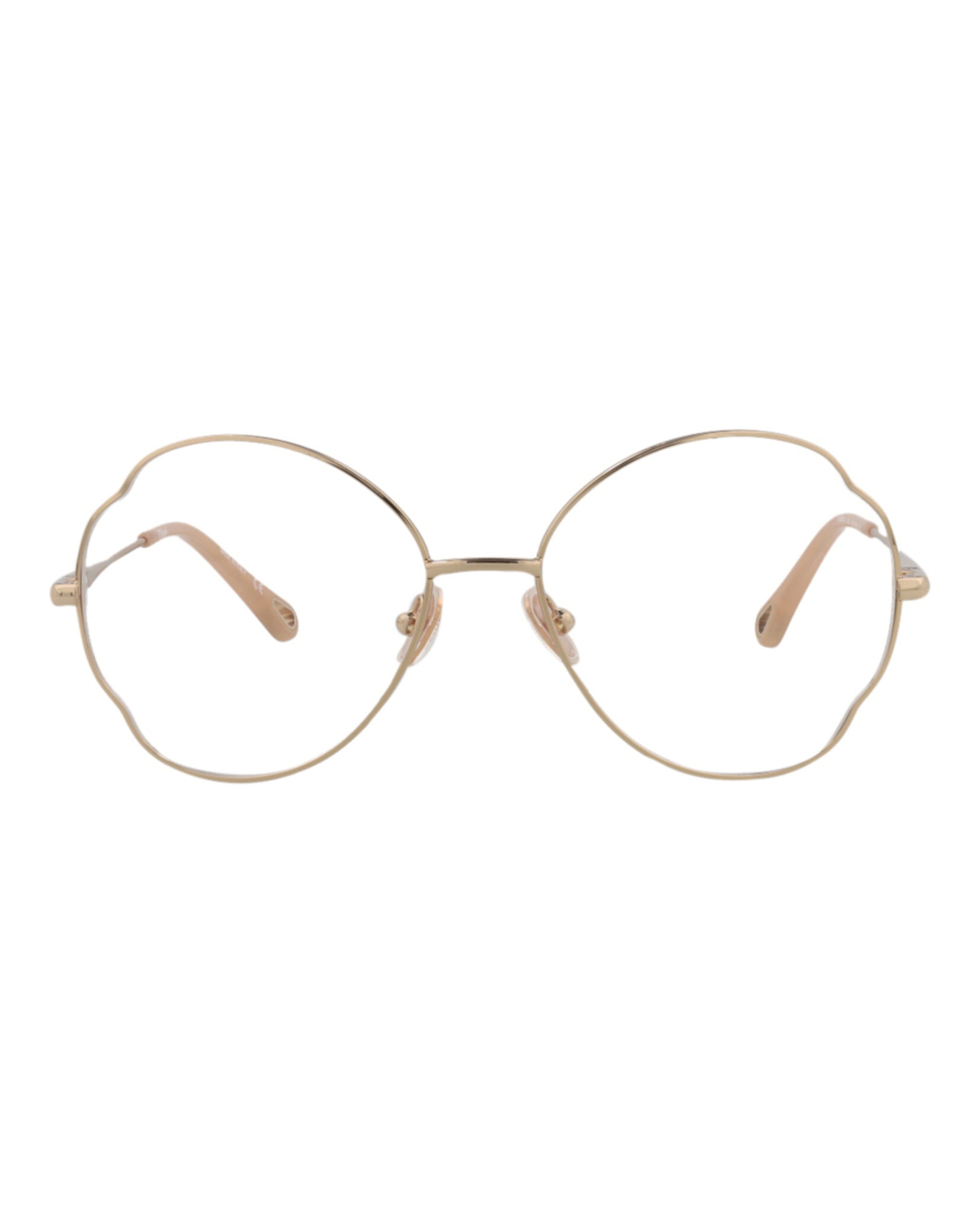 Chloé Womens Round/Oval Gold Gold Transparent Fashion Designer Eyewear