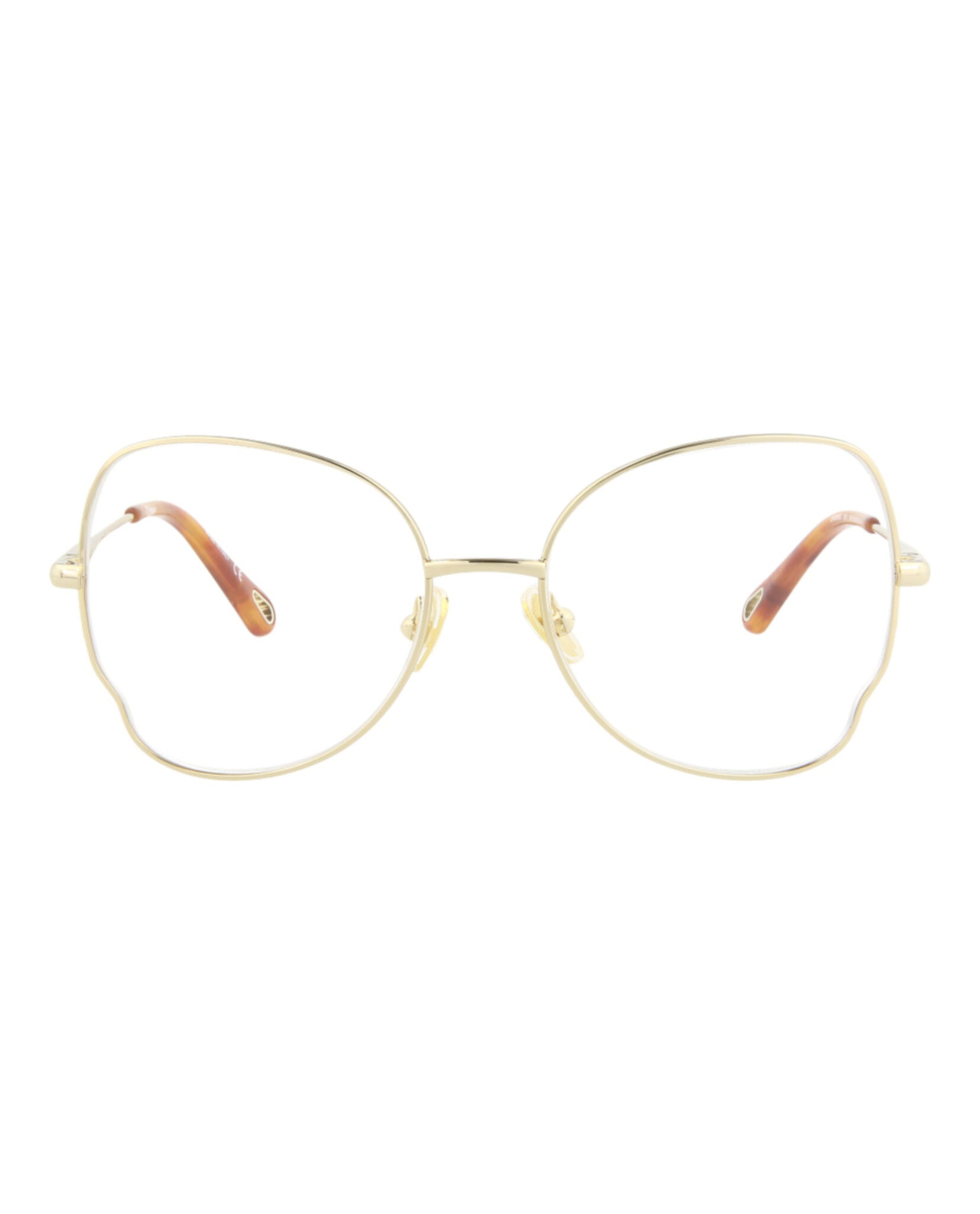 Chloé Womens Round/Oval Gold Gold Transparent Fashion Designer Eyewear