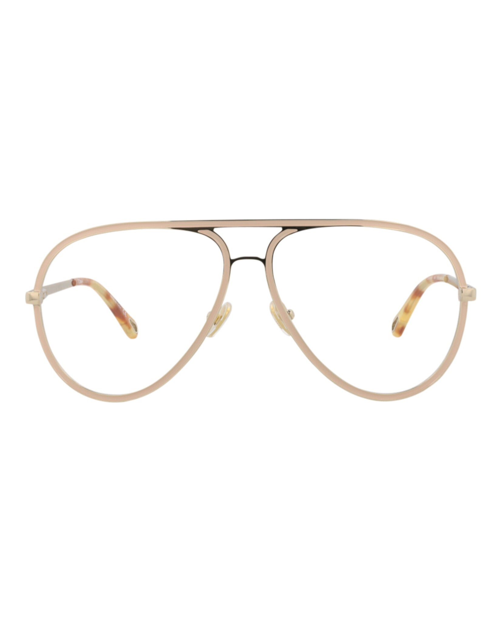 Chloé Womens Aviator Gold Gold Transparent Fashion Designer Eyewear