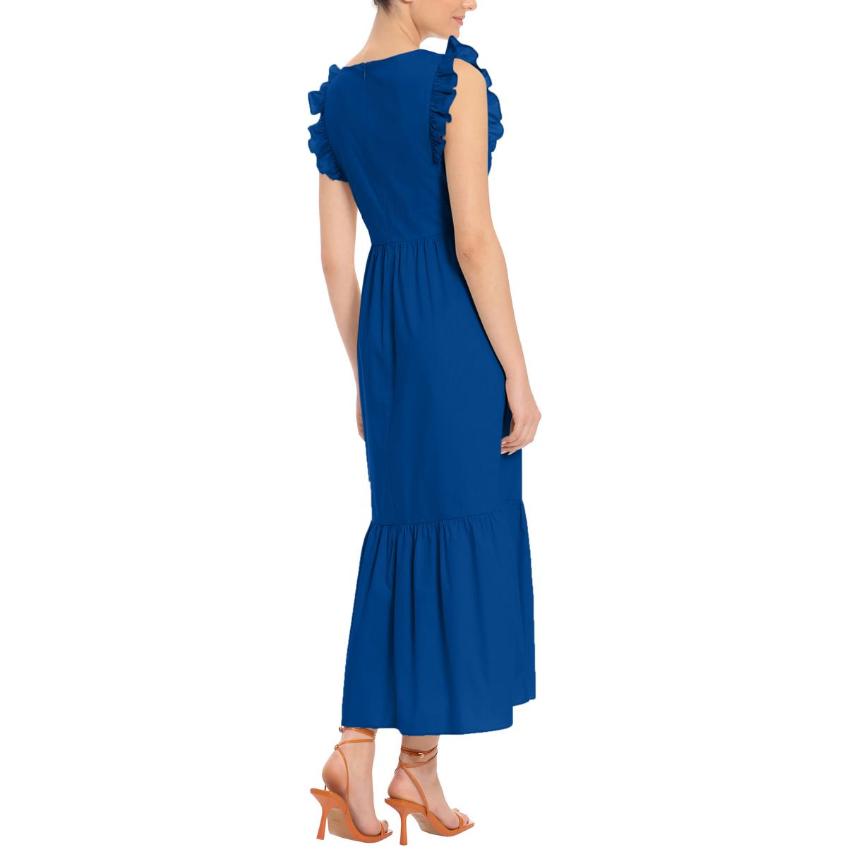 Womens Ruffle Sleeve Long Maxi Dress