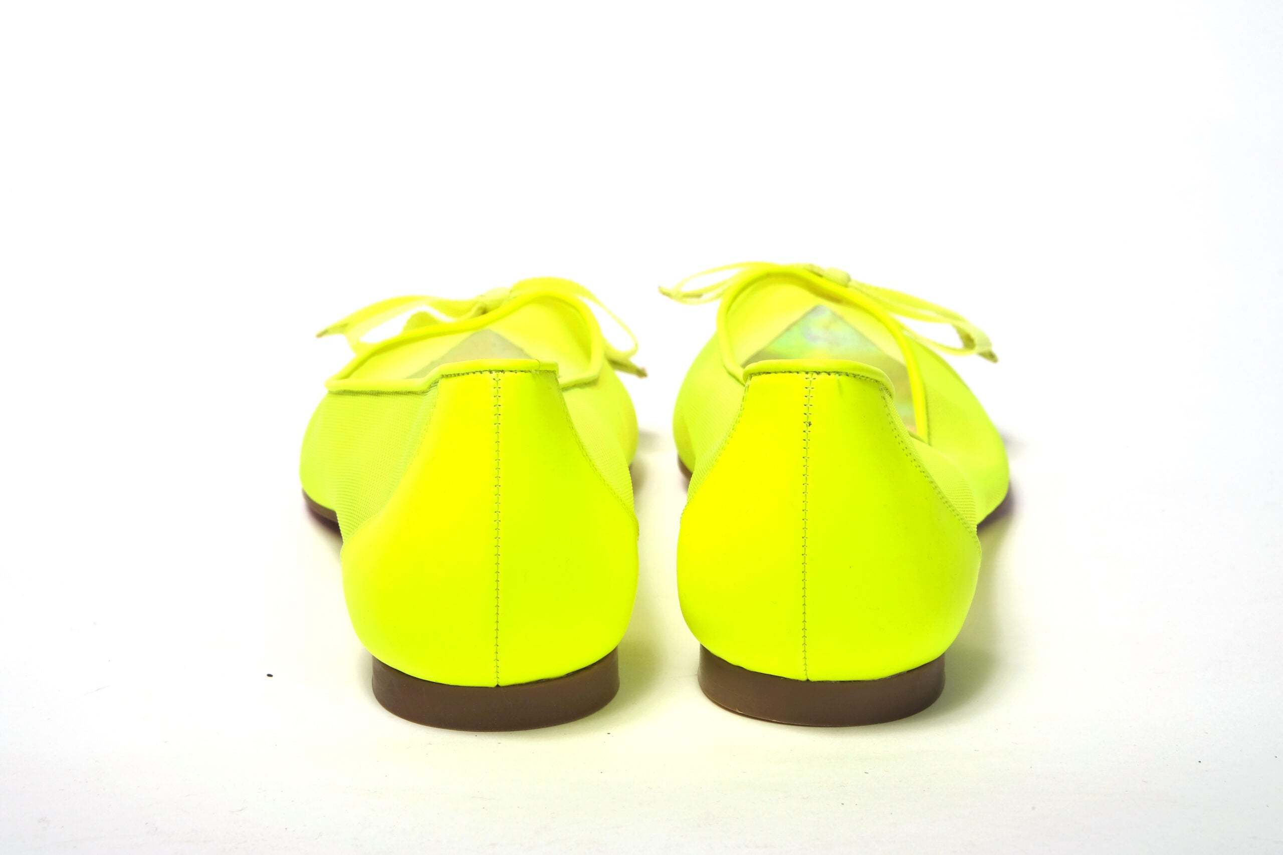 Christian Louboutin Fluro Yellow Flat Point Toe Women's Shoe