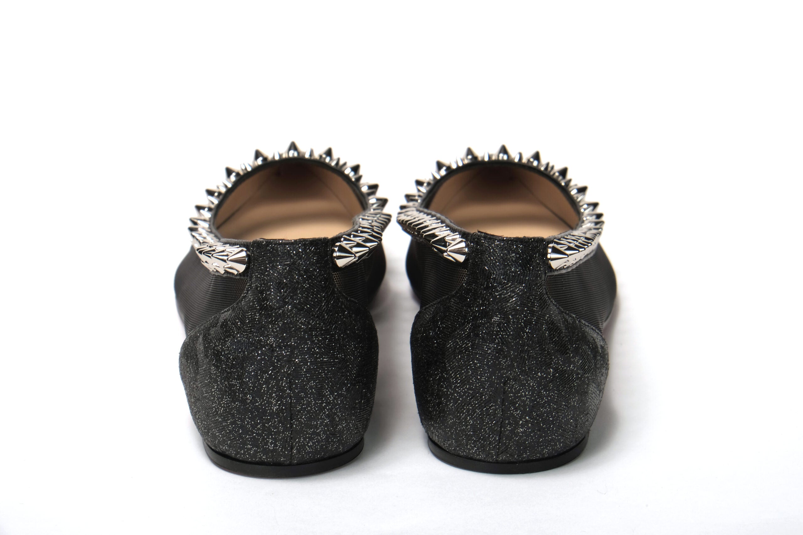 Christian Louboutin  Pigalle Follies Spiked Ballerina Flats Black