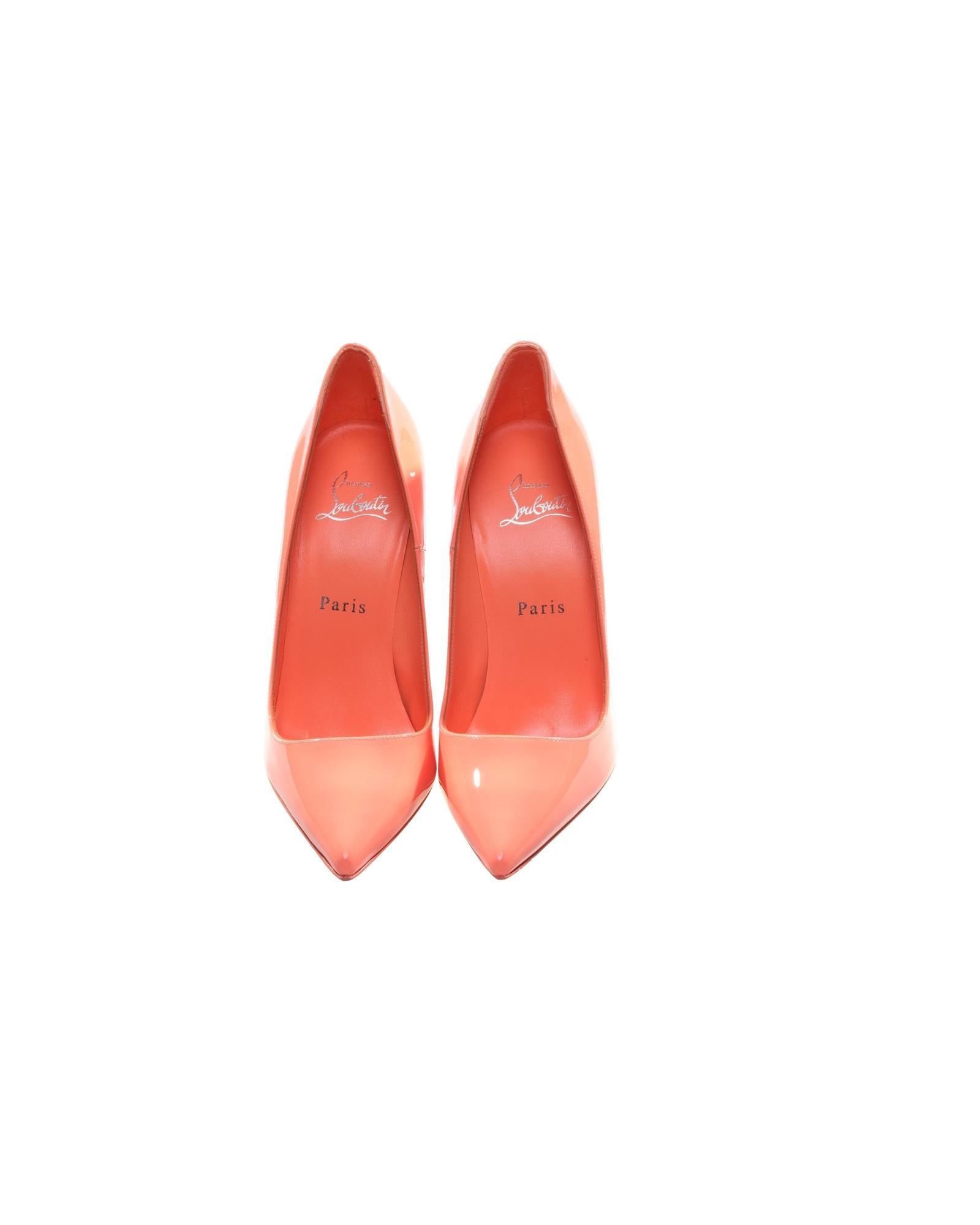 Christian Louboutin  Pigalle Patent Leather Pumps - Coral2