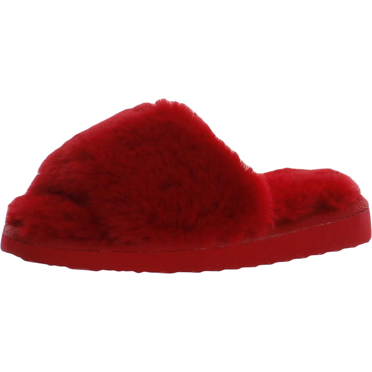 Dinnaa Womens Cozy Faux Fur Slide Slippers