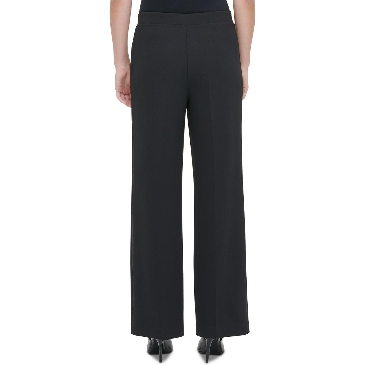 Womens Banded Tie Front Wide Leg Pants