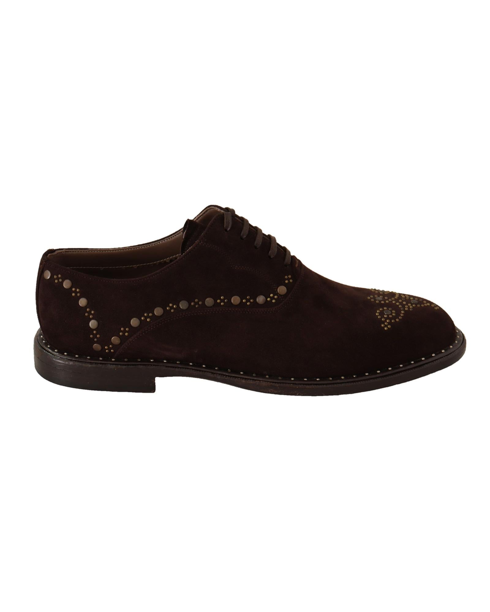 Dolce & Gabbana  Suede Studded Oxford Shoes - Brown